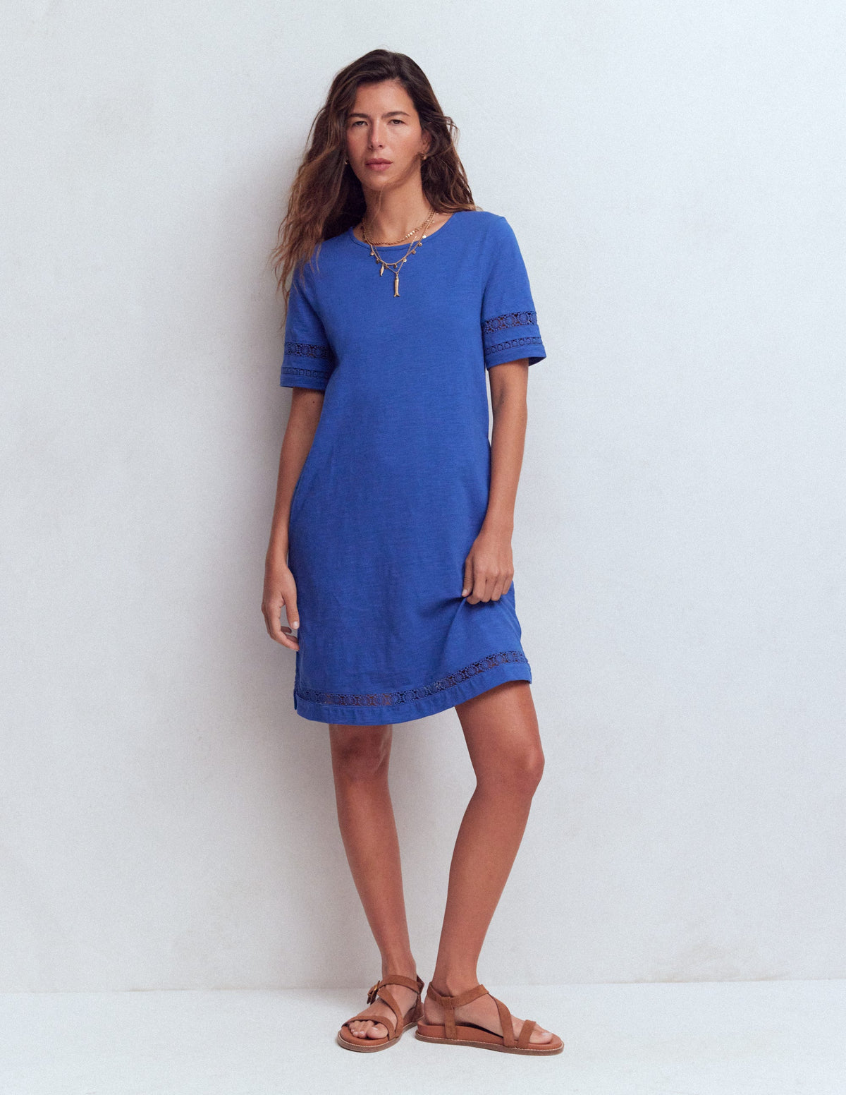 Hattie Jersey T-shirt Dress-Denim Blue - Image 4