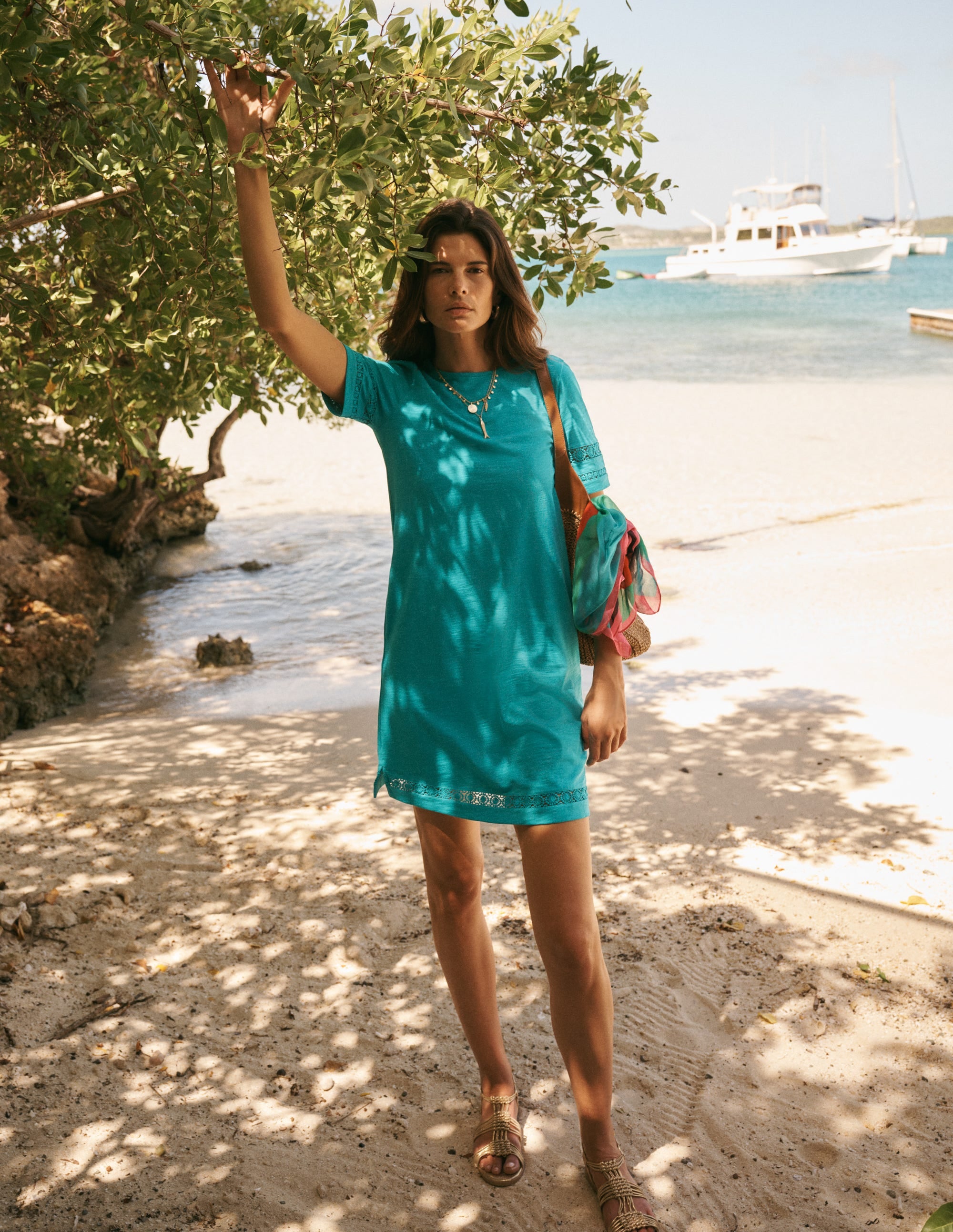 Hattie Jersey T-shirt Dress-Glaze Blue - Image 1