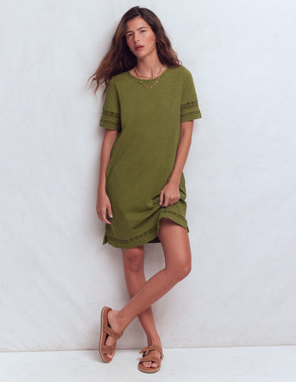 Hattie Jersey T-shirt Dress-Olive-4