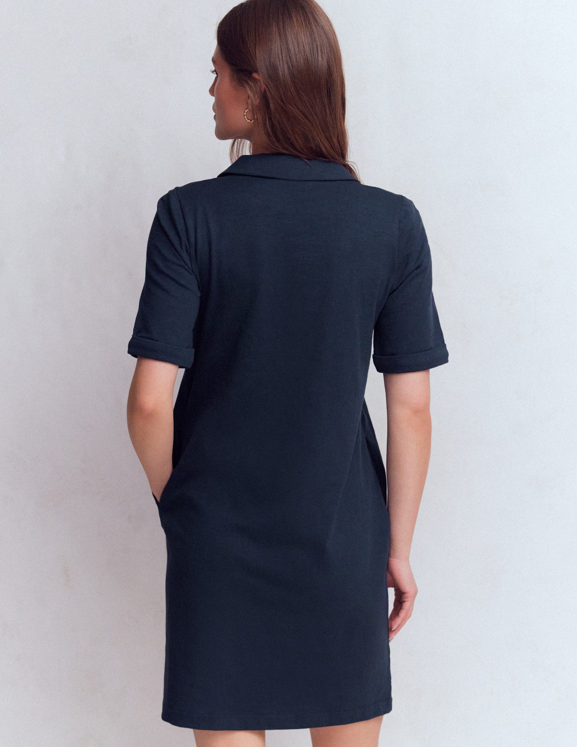 Tilda Jersey T-shirt Dress-Navy-3
