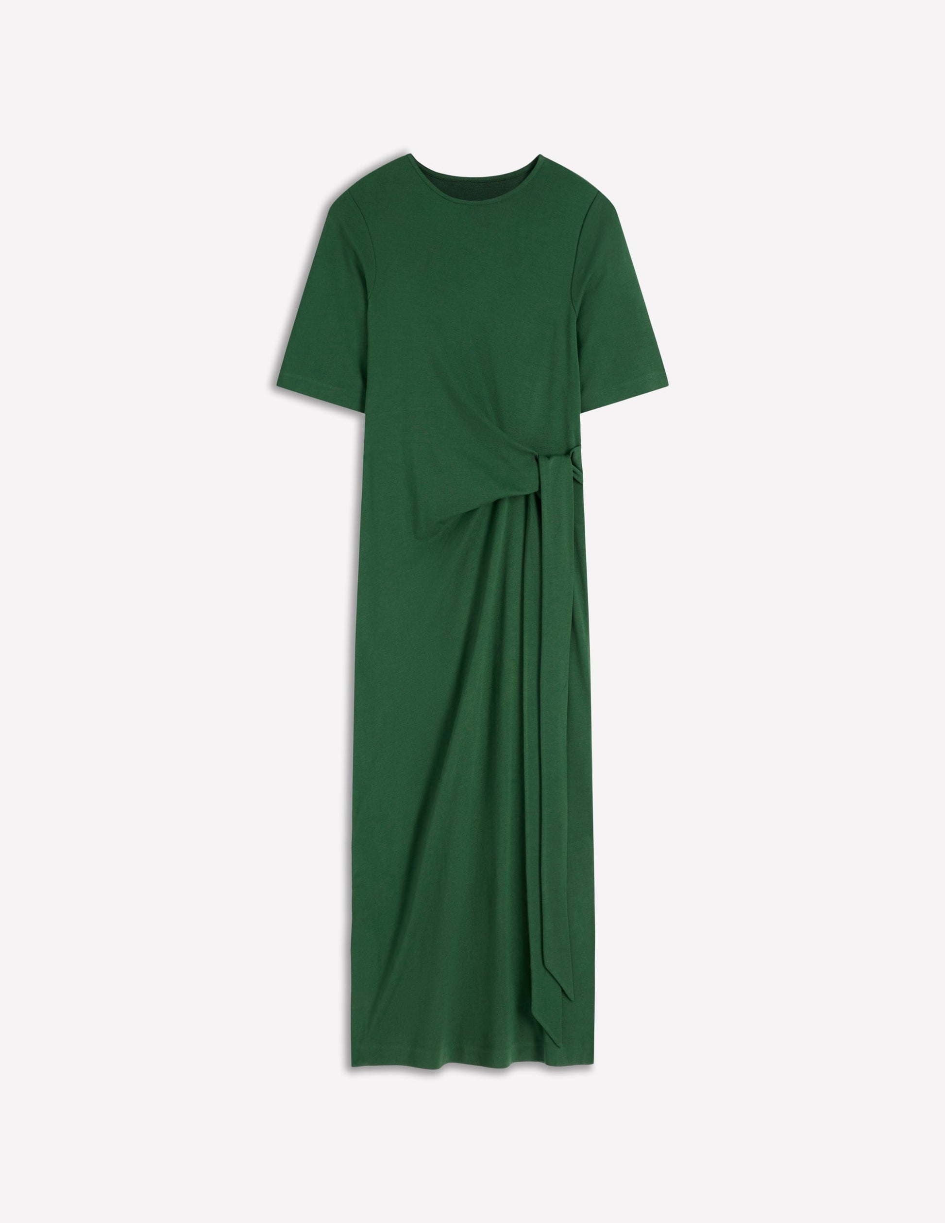 Zinnia Tie Ponte Midi Dress-Dark Green-6