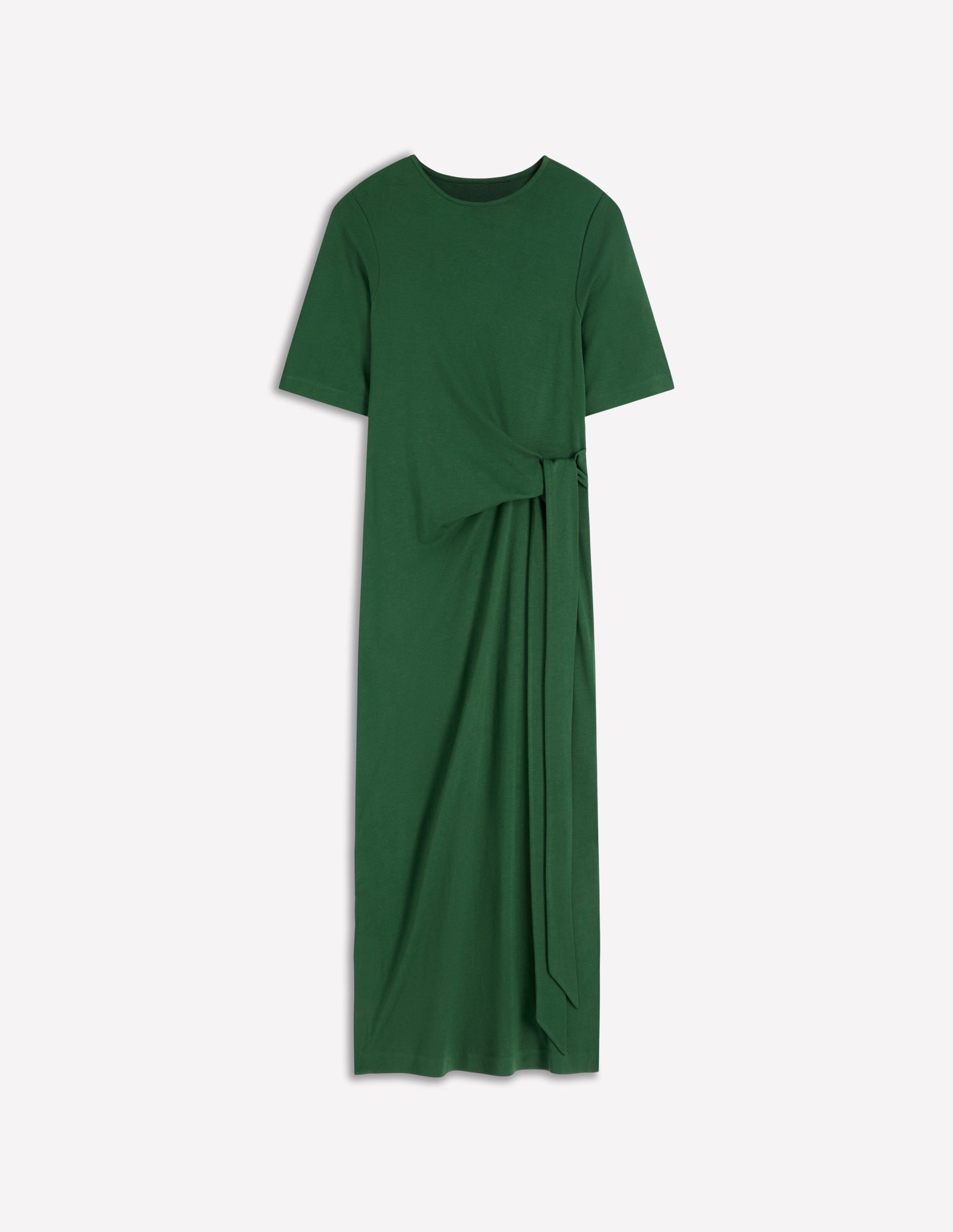Zinnia Tie Jersey Ponte Dress-Hunter Green - Image 6