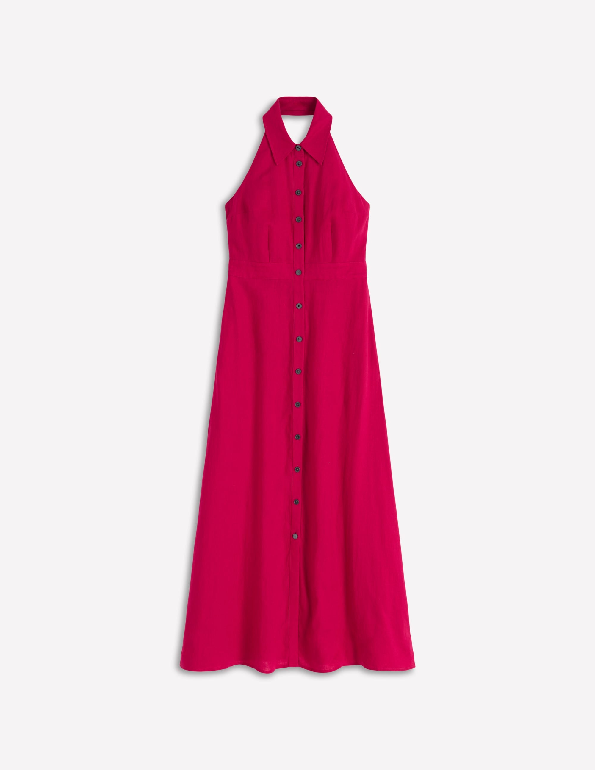 Halter Linen Blend Maxi Dress-Pomegranate - Image 6
