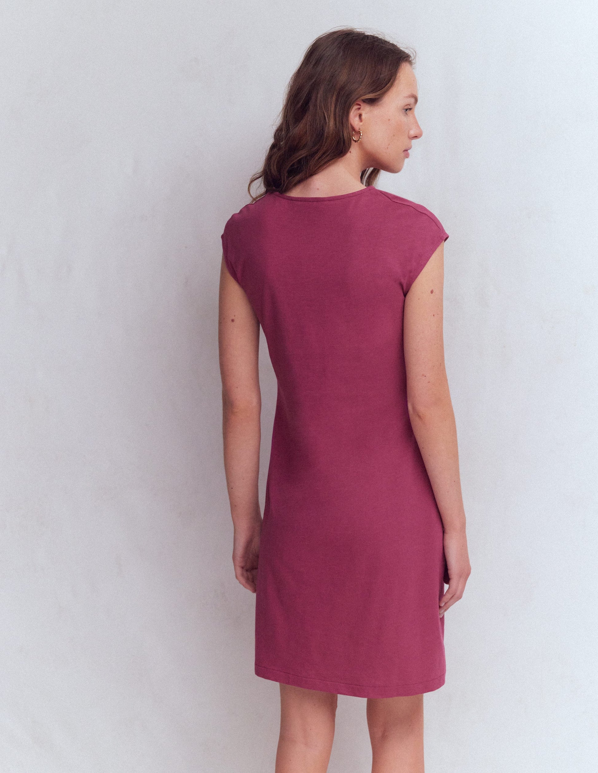 Delilah Twist Short Dress-Raspberry Coulis-3