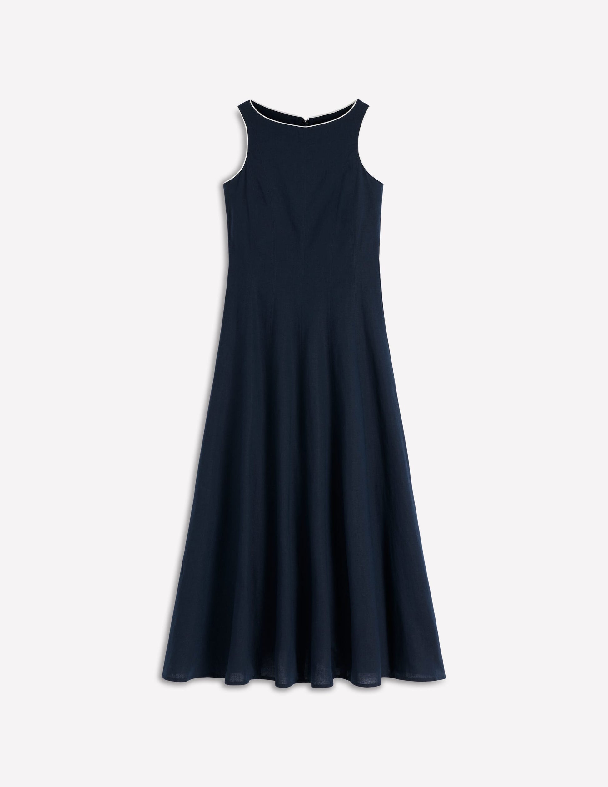 Annet Linen Blend Midi Dress-Navy-6