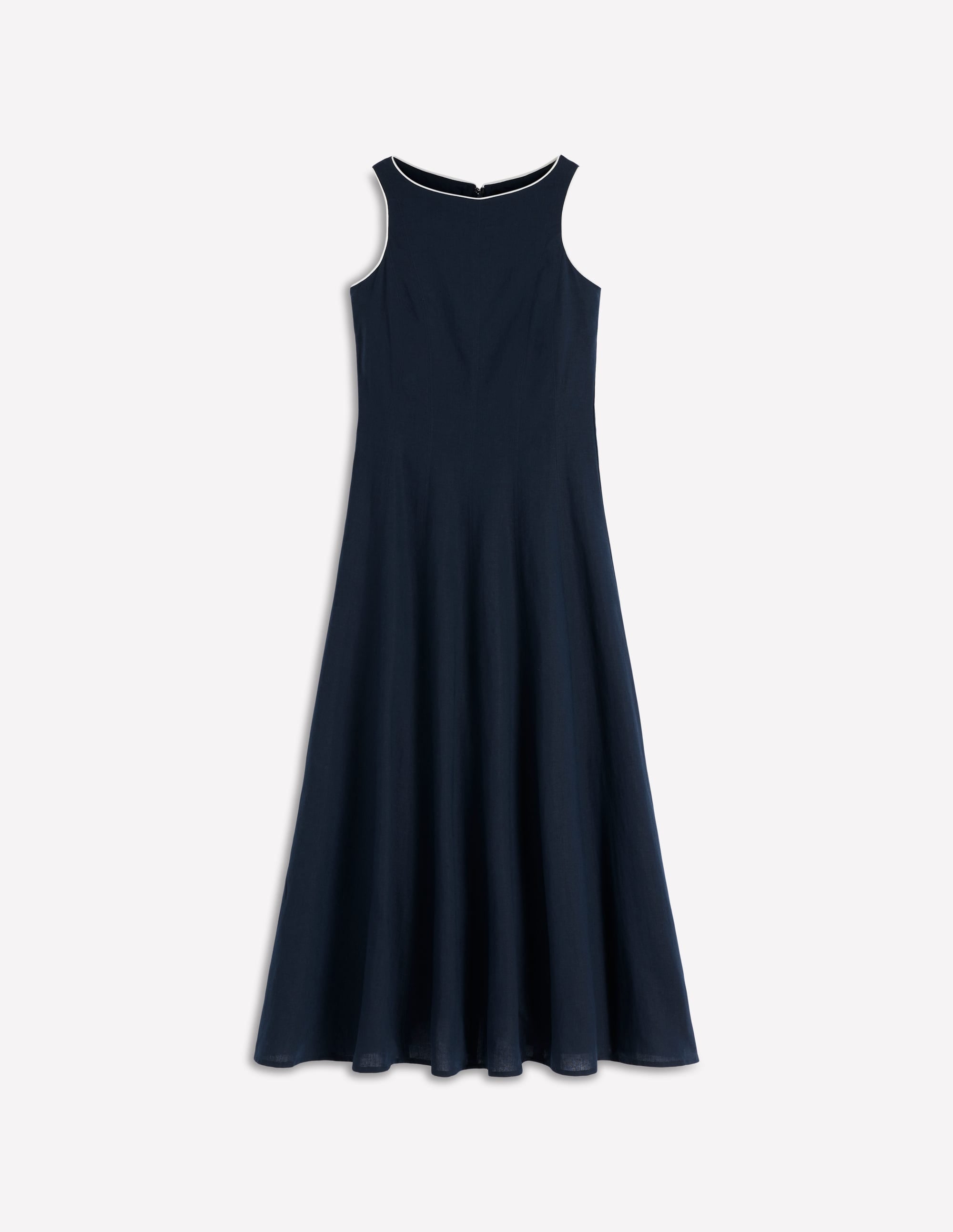 Annet Linen Blend Midi Dress-Navy - Image 6