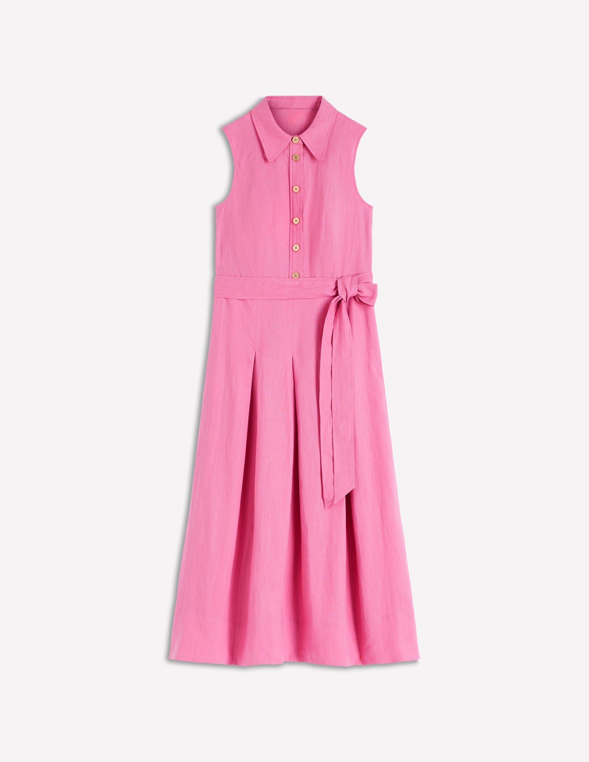 Belinda Linen Shirt Dress-Pink Parfait-8