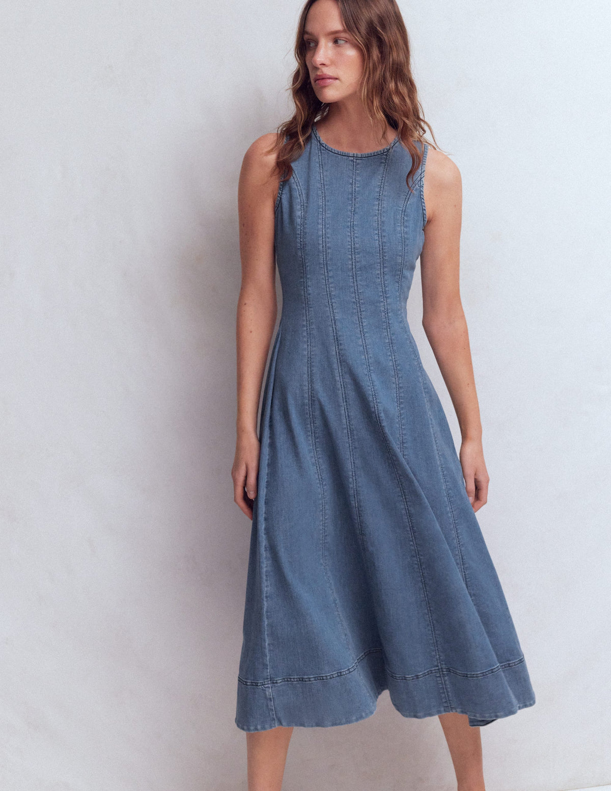 Annet Denim Midi Dress-Mid Vintage - Image 4