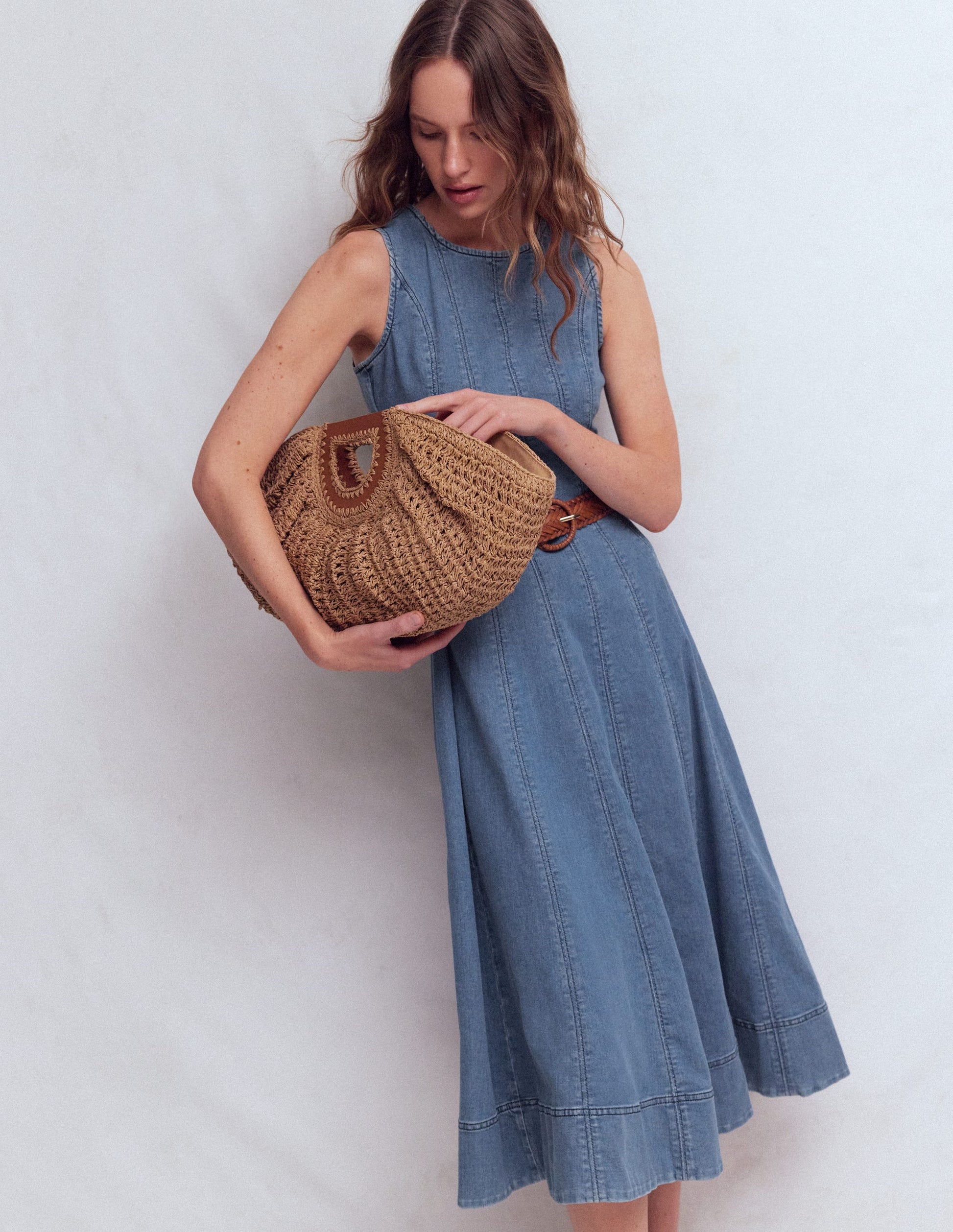 Annet Denim Midi Dress-Mid Vintage-6