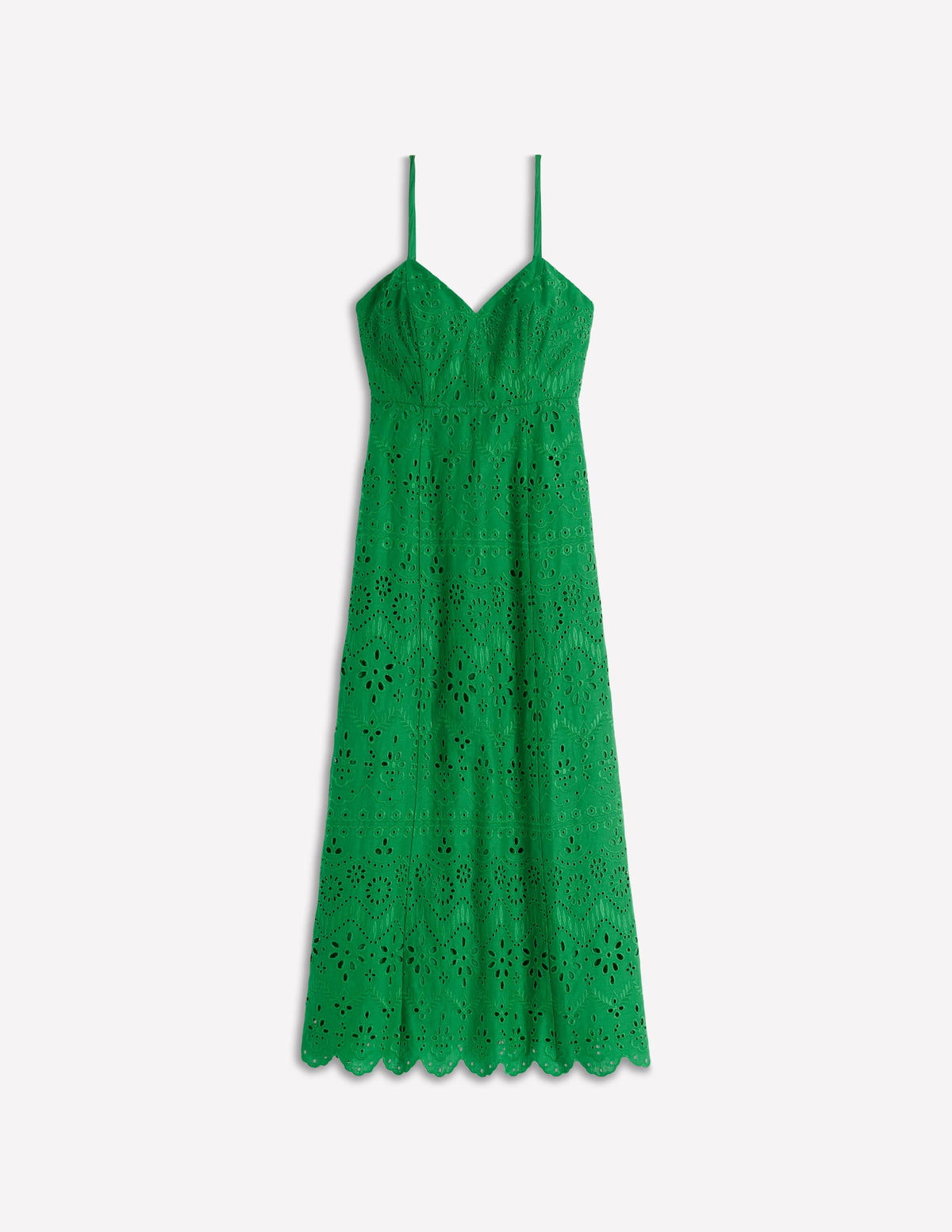 Empire Linen Broderie Dress-Rich Emerald Broderie - Image 7
