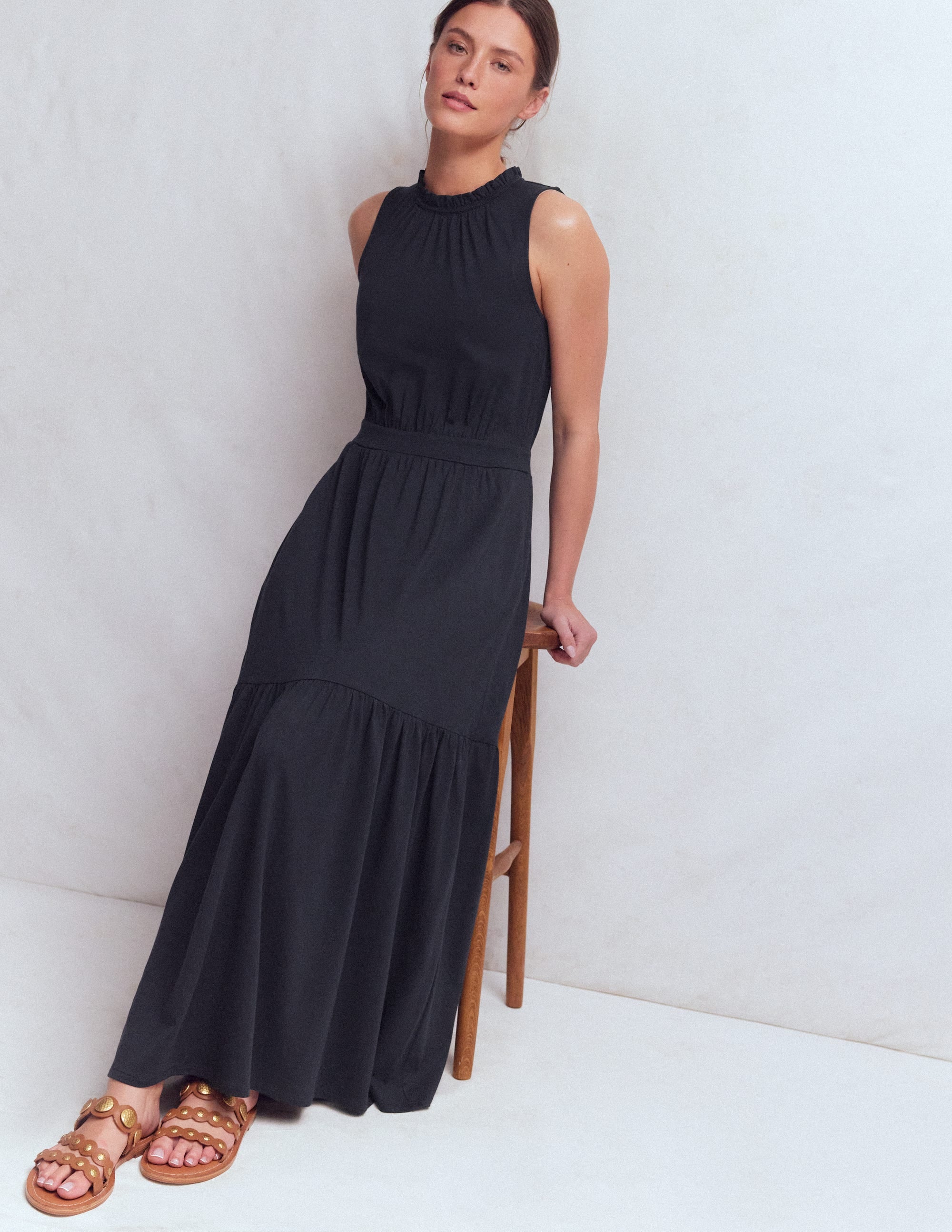Camalie Jersey Maxi Dress-Navy - Image 5