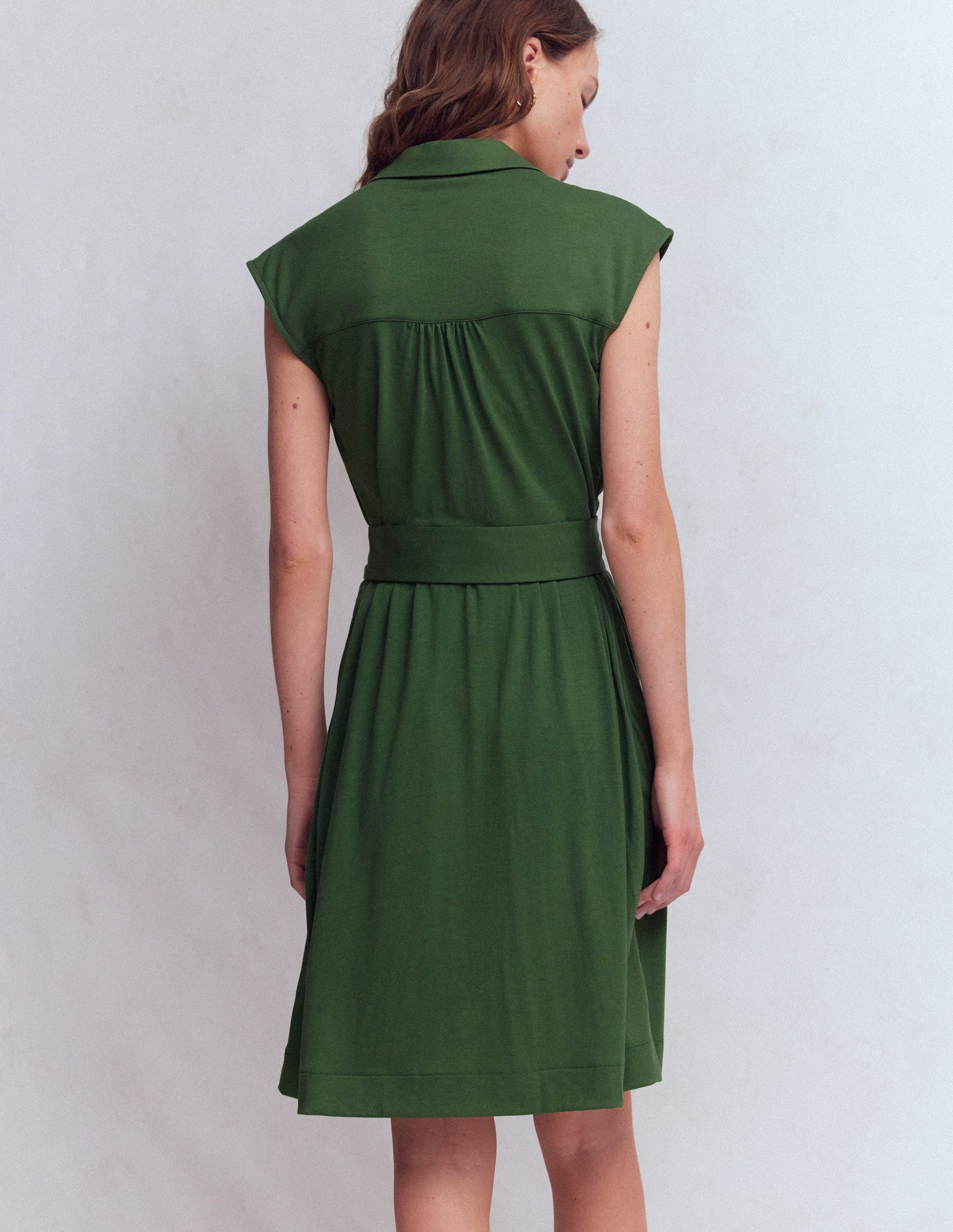 Honor Short Jersey Shirt Dress-Broad Bean-3