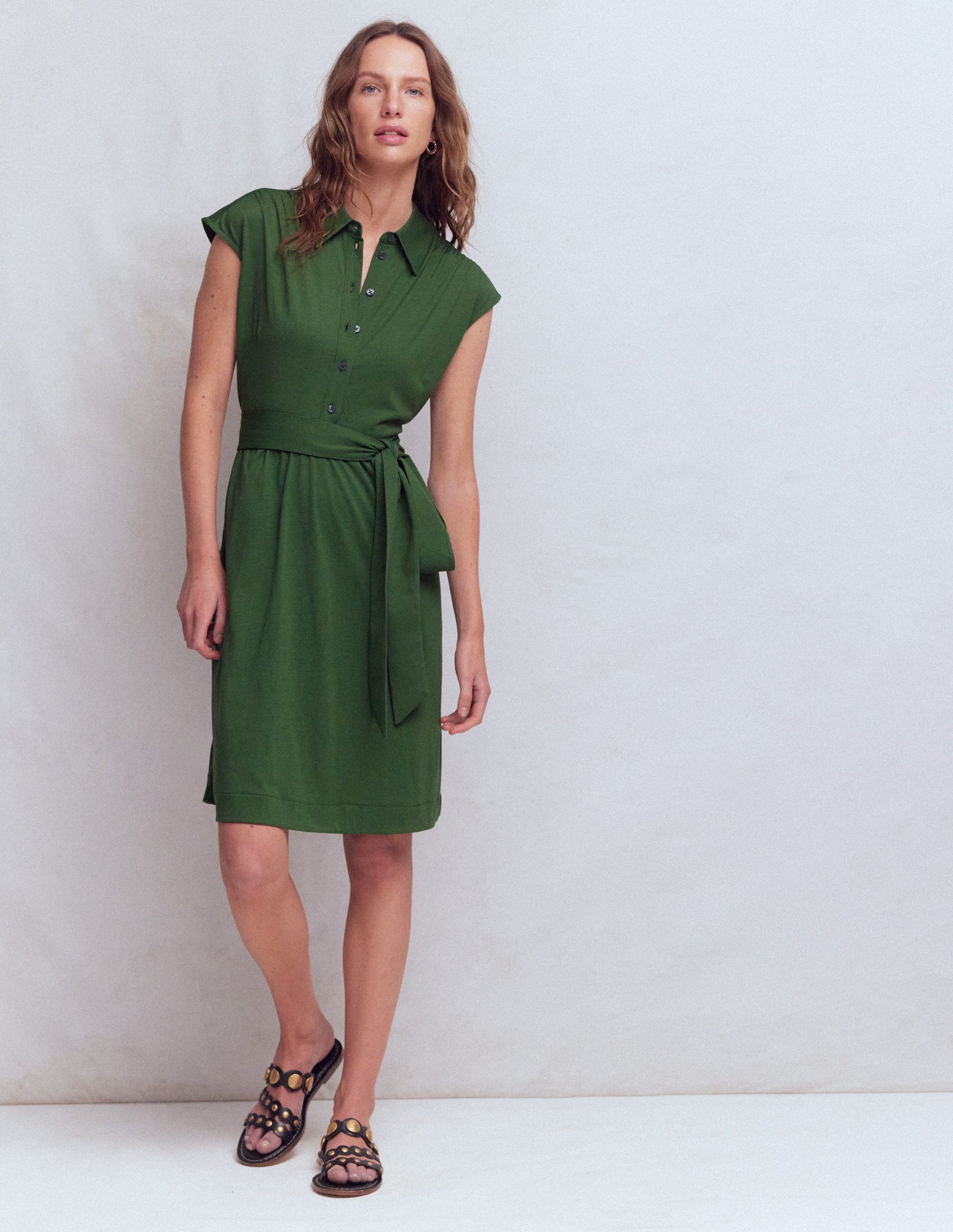 Honor Short Jersey Shirt Dress-Broad Bean-4