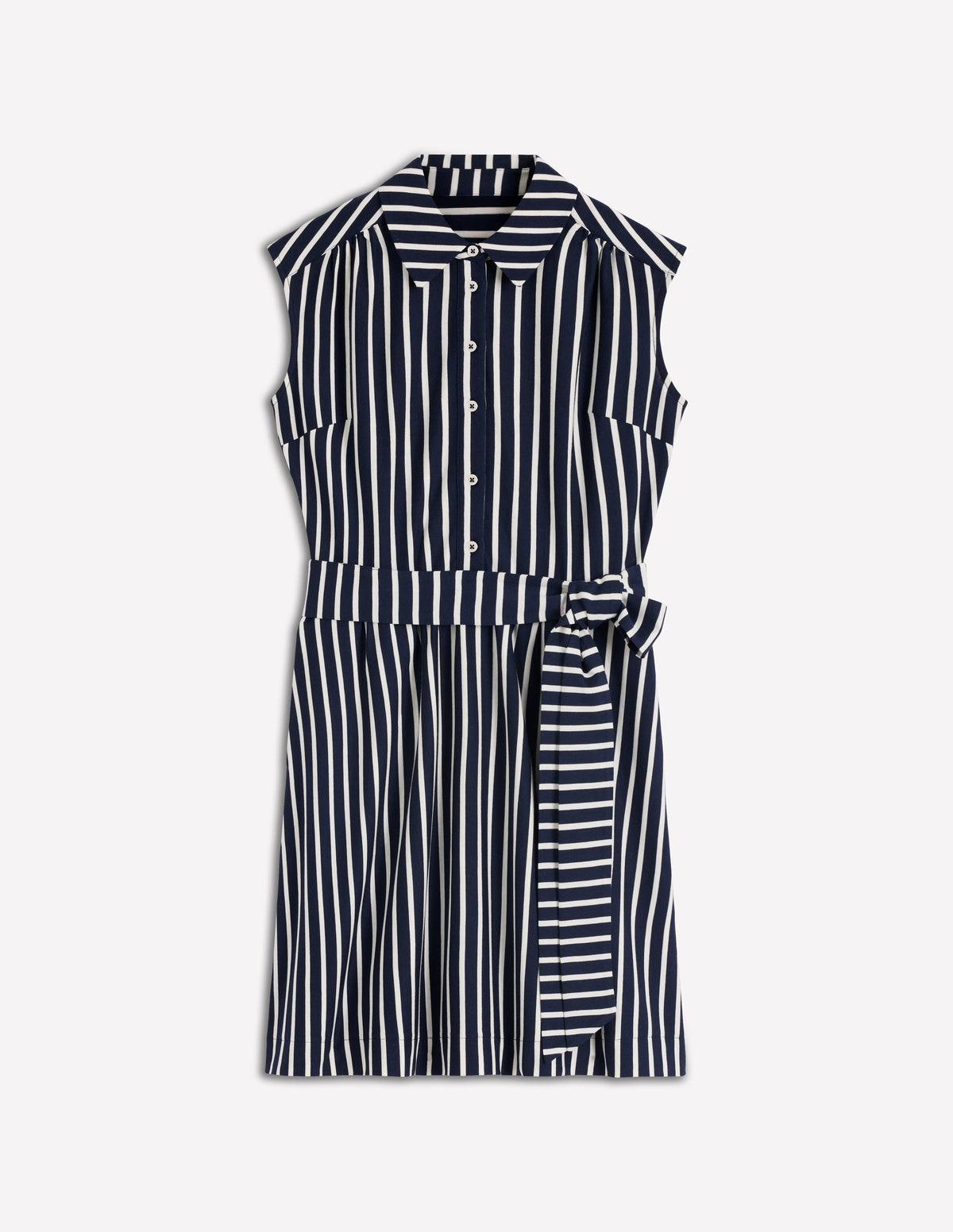 Honor Short Jersey Shirt Dress-Navy and White Stripe - Image 5