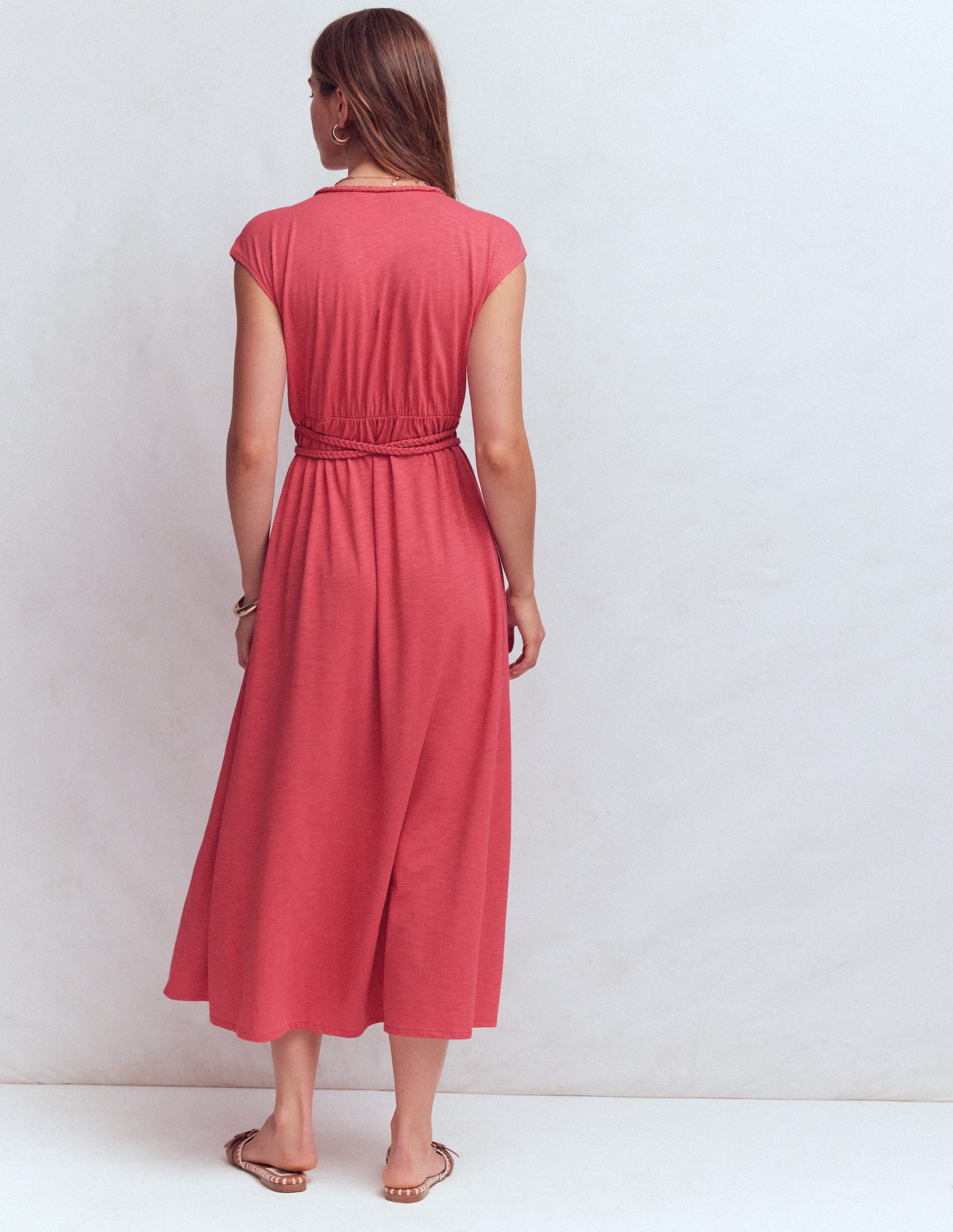 Heidi Ruched Rope Jersey Dress-Winter Blush-3