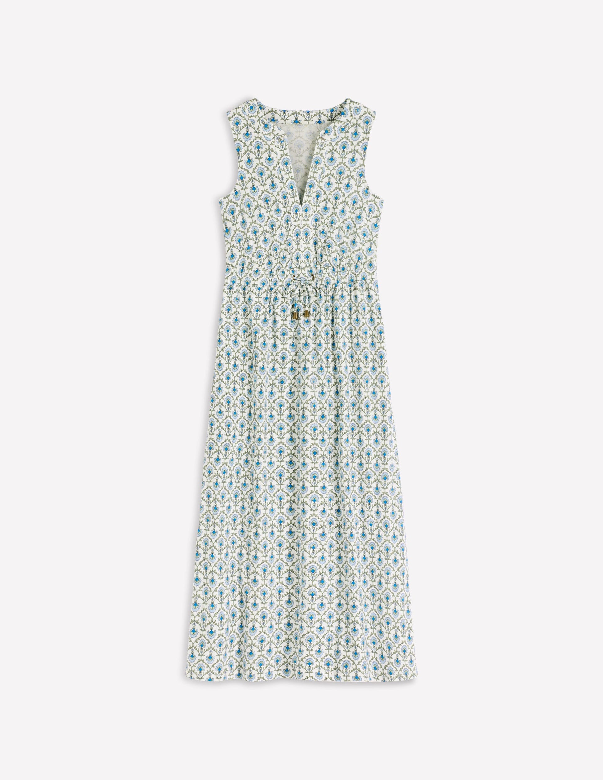 Delphine Midi Jersey Dress-Ivory, Flower Lattice-7
