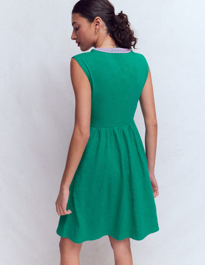 May Jersey Short Dress-Deep Teal-3