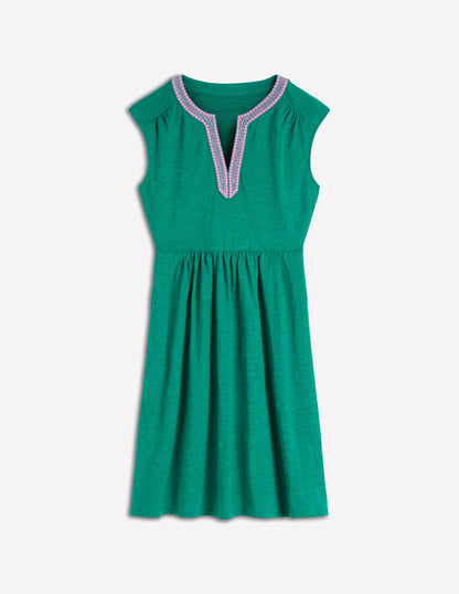 May Jersey Short Dress-Deep Teal-5