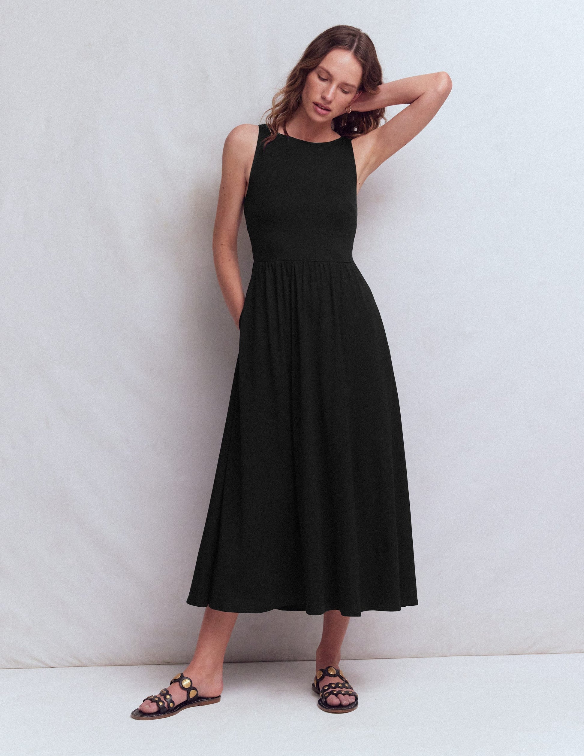 Saoirse Smock Back Dress-Black-1