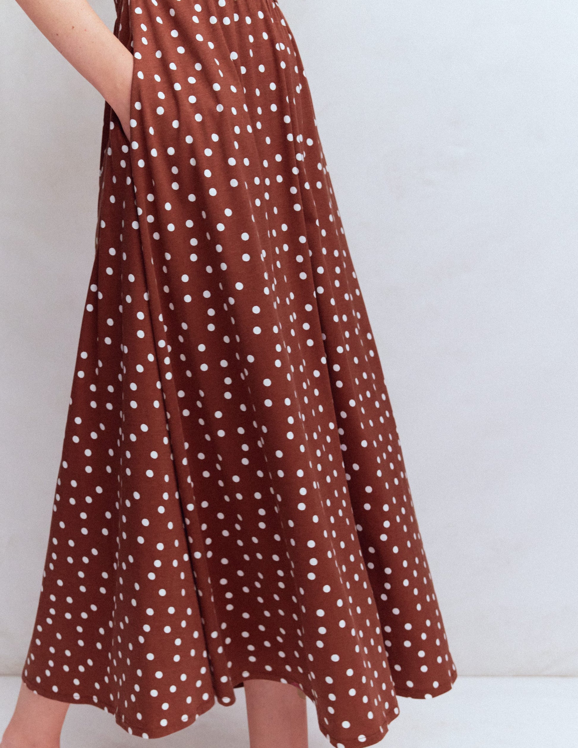 Saoirse Smock Back Dress-Roasted Brown, Painted Dot-5