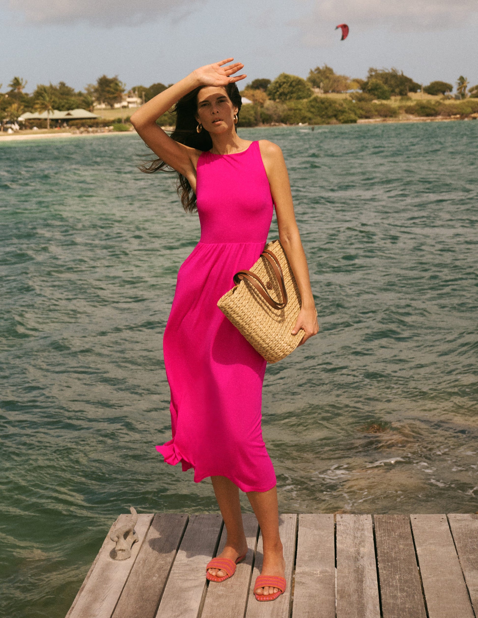 Saoirse Smock Back Dress-Bright Pink-6