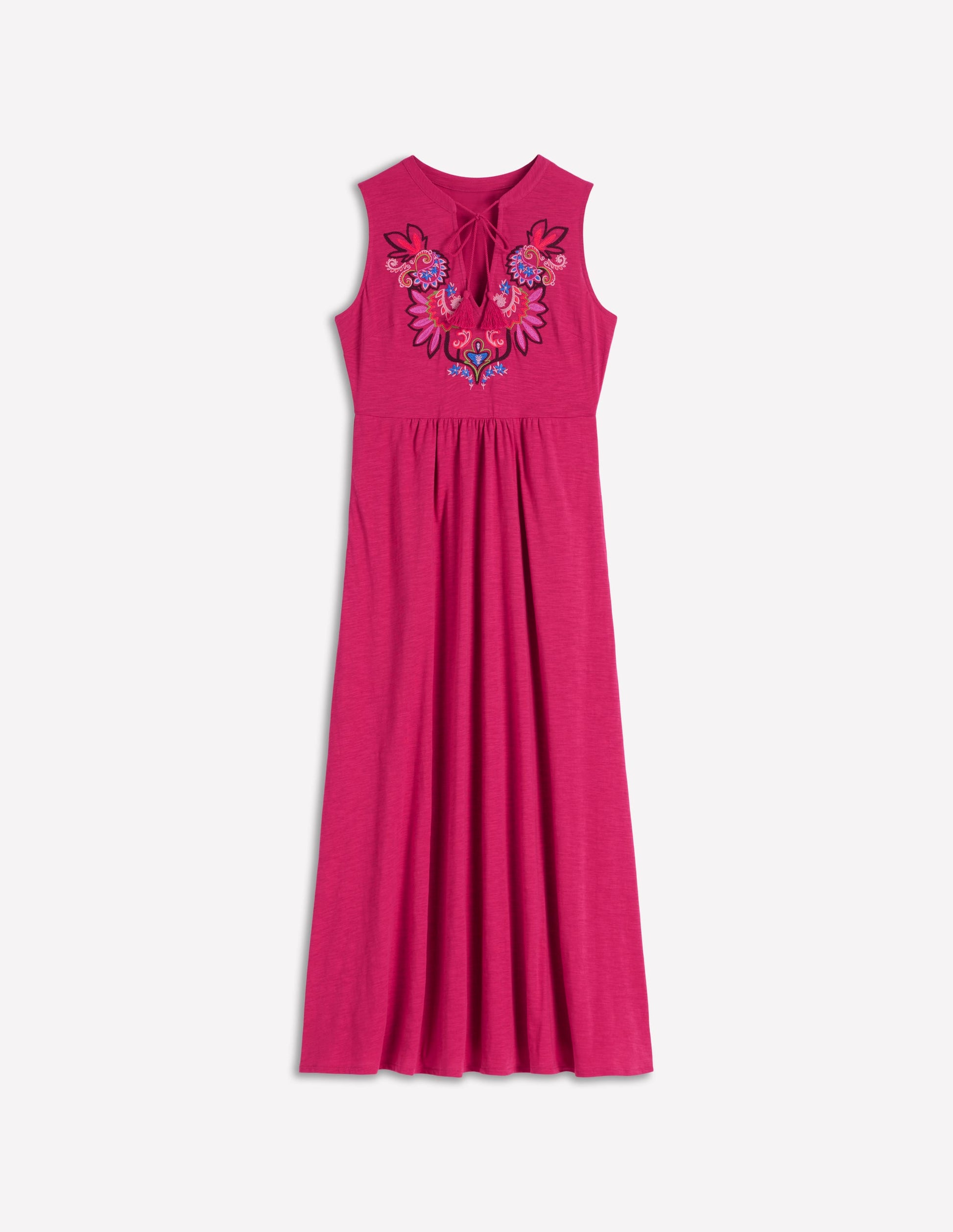 Notch Neck Jersey Maxi Dress-Granita-5