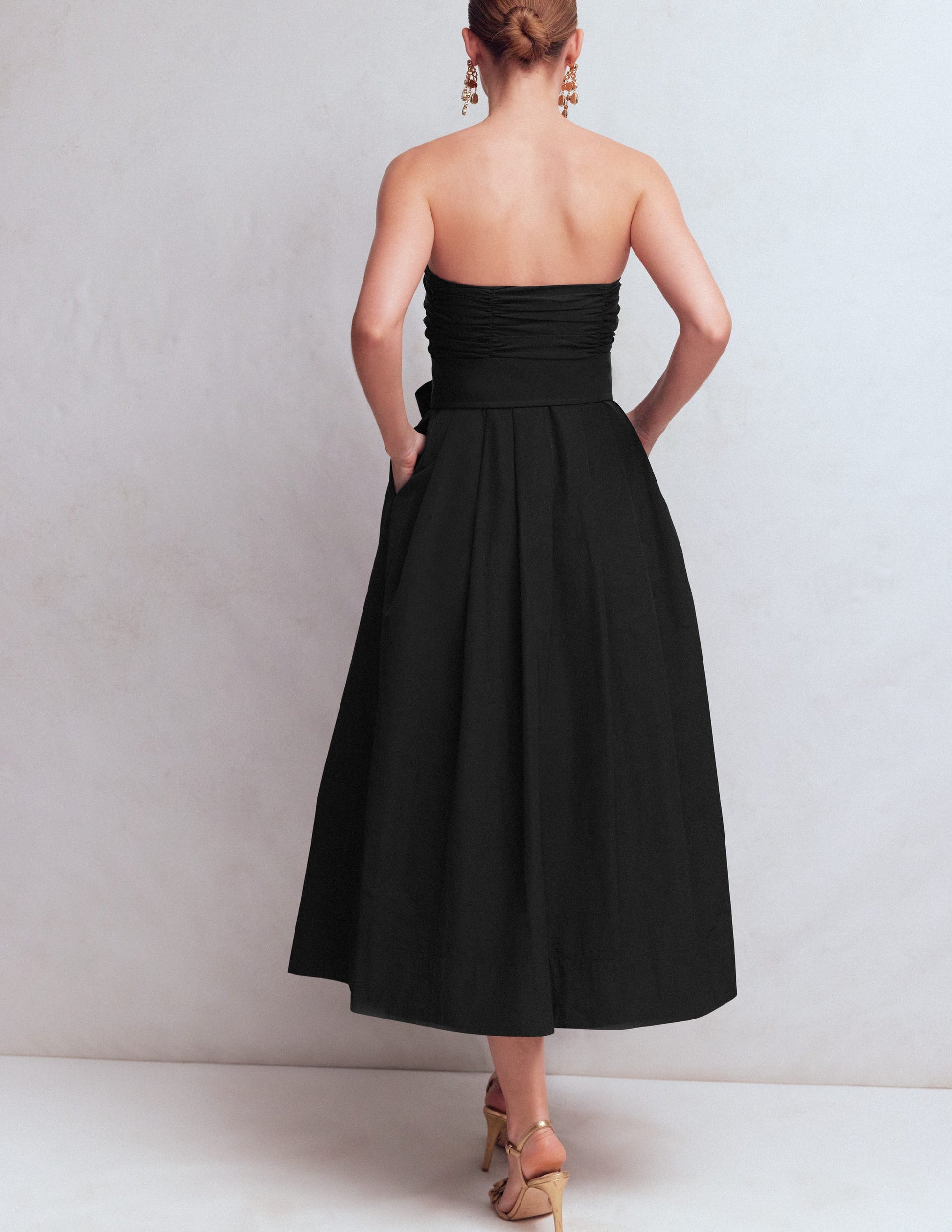 Strapless Taffeta Dress-Black | Boden Global Strapless Taffeta Dress-Black | Boden Global