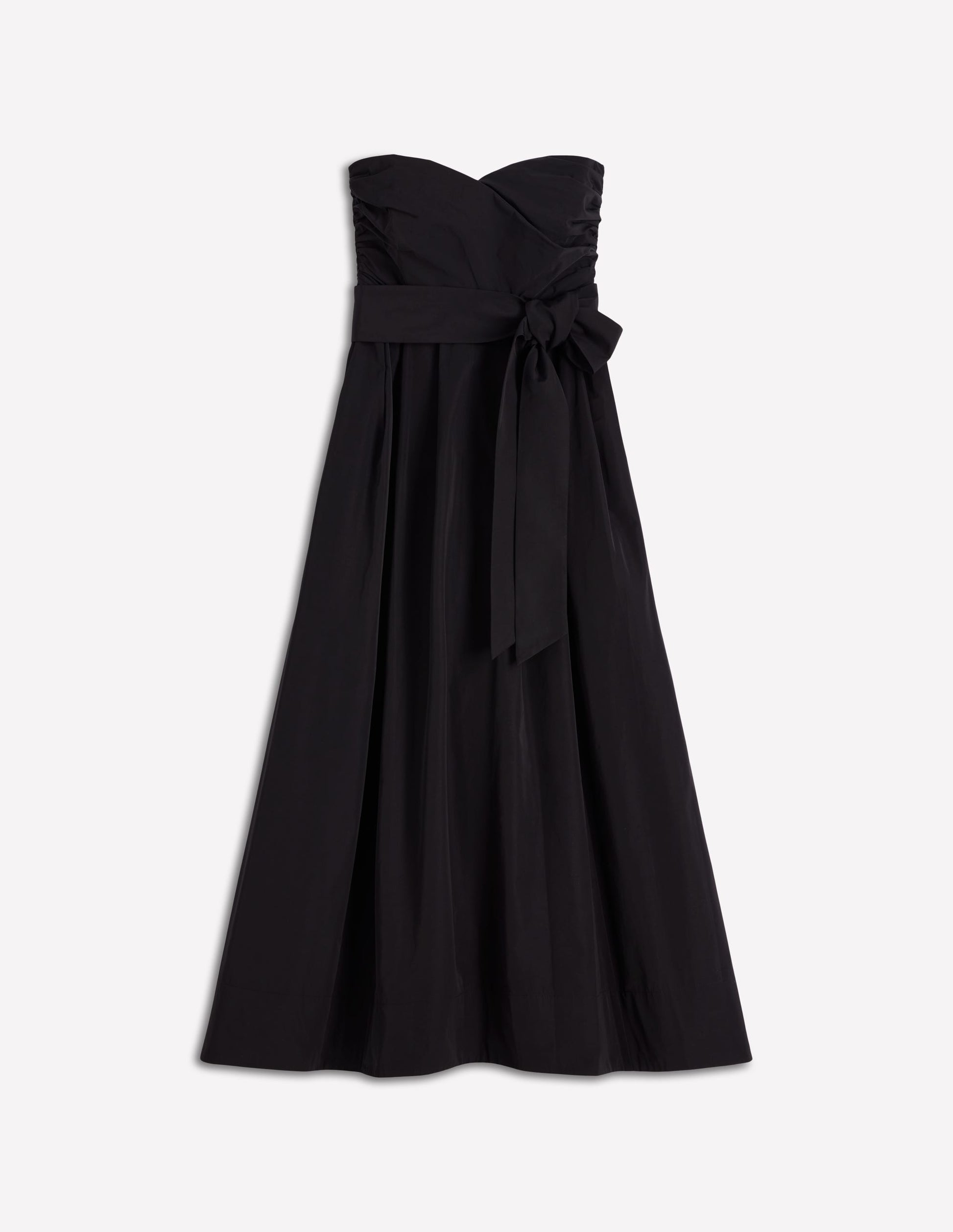 black and gold dress plus size In The Style Black Bandeau Bow Front Split Hem Mini Dress main image 1