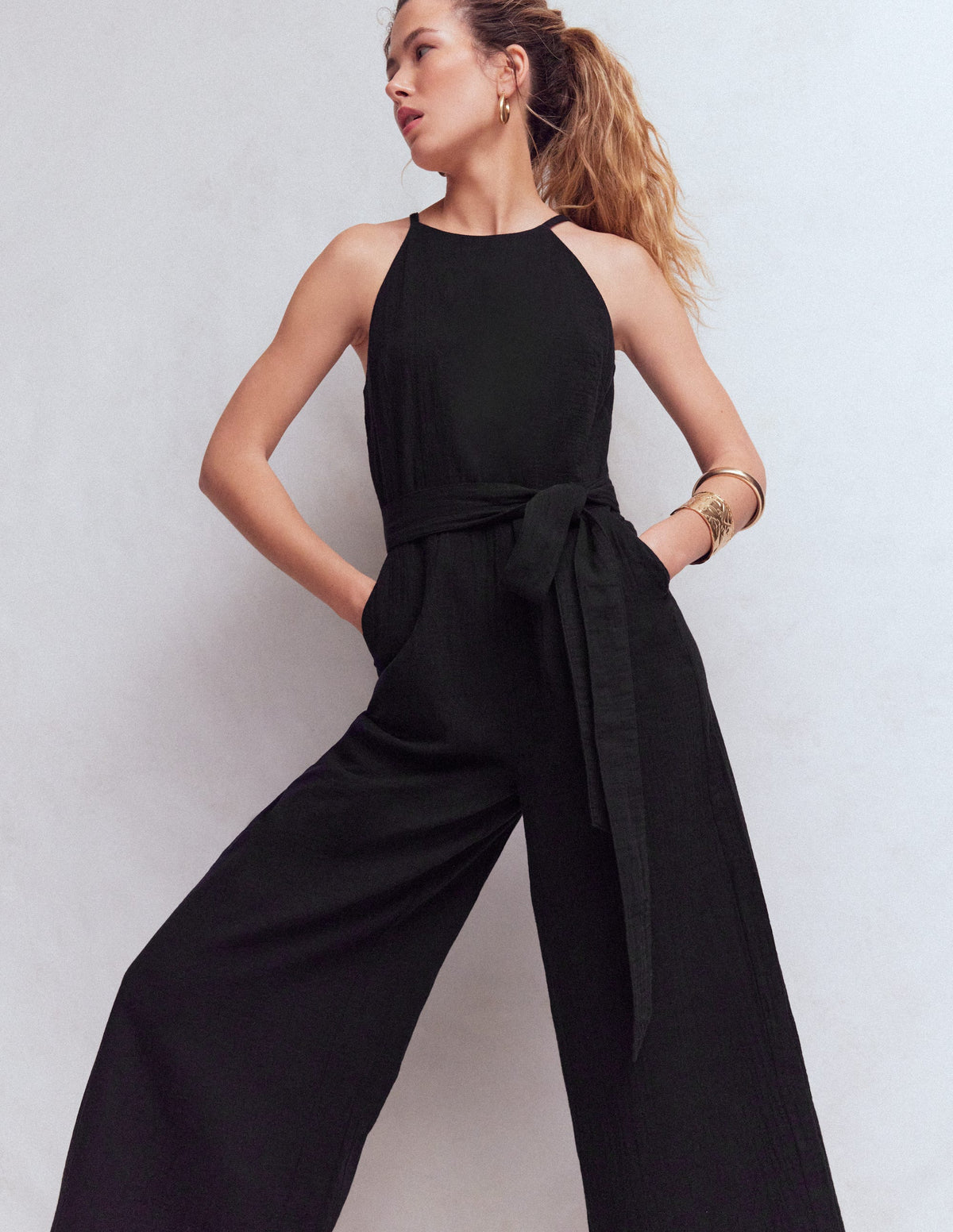 Rosa Double Cloth Jumpsuit-Black - Image 1