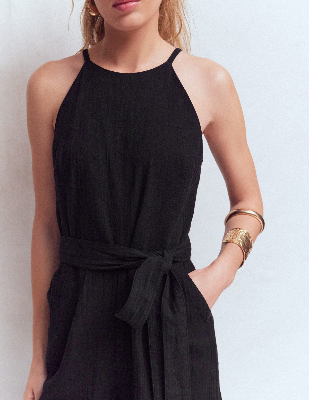 Rosa Double Cloth Jumpsuit-Black - Image 2