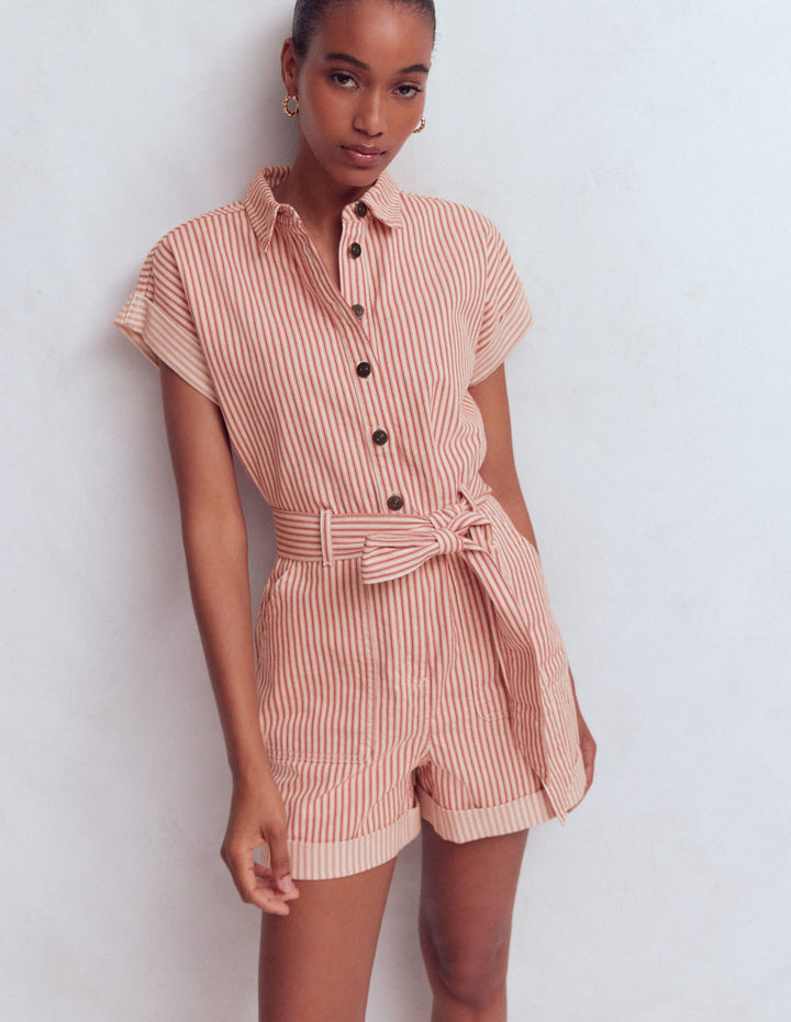 Kay Denim Playsuit-Stripe