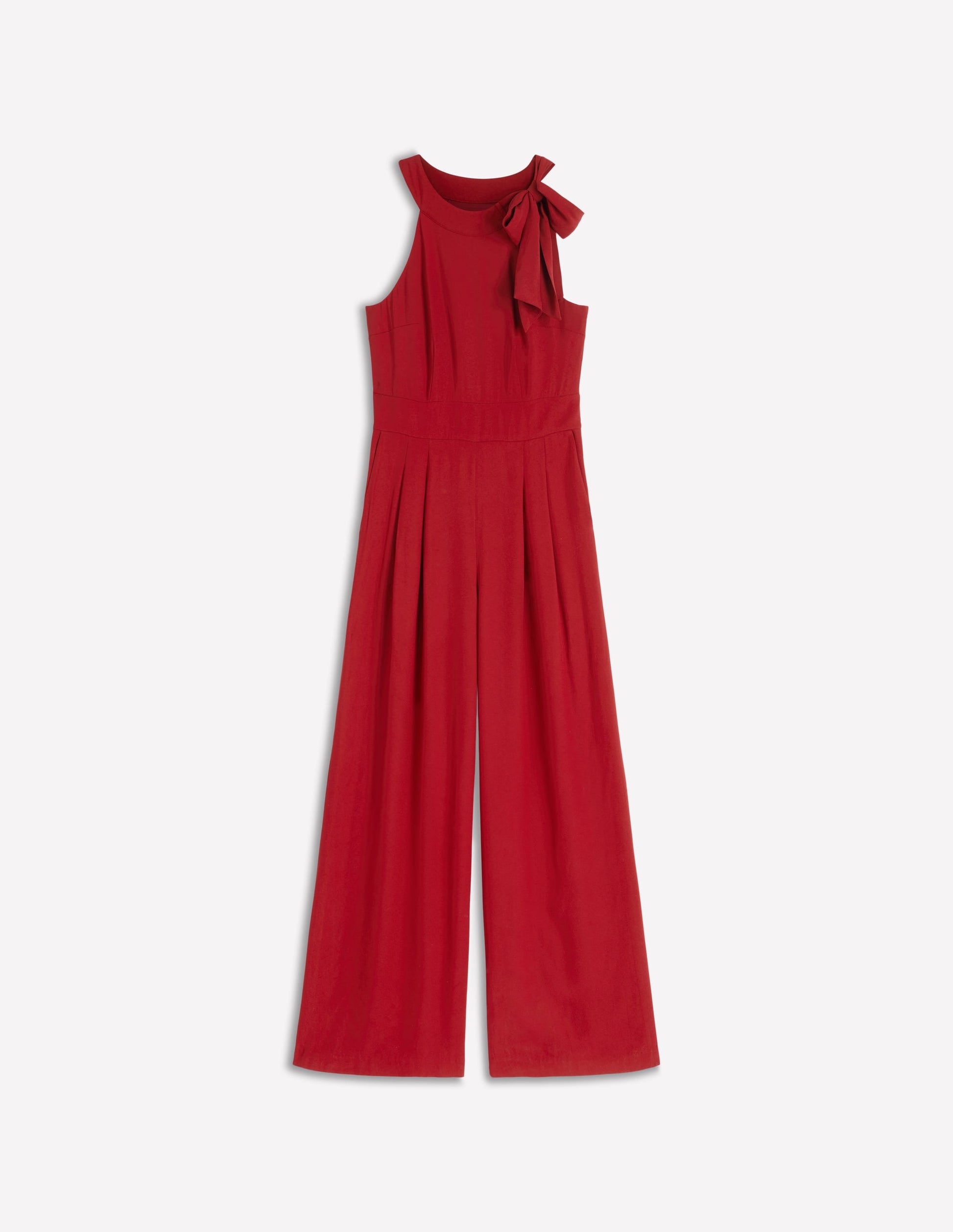 Tie Halter Neck Jumpsuit-Red Pear-7