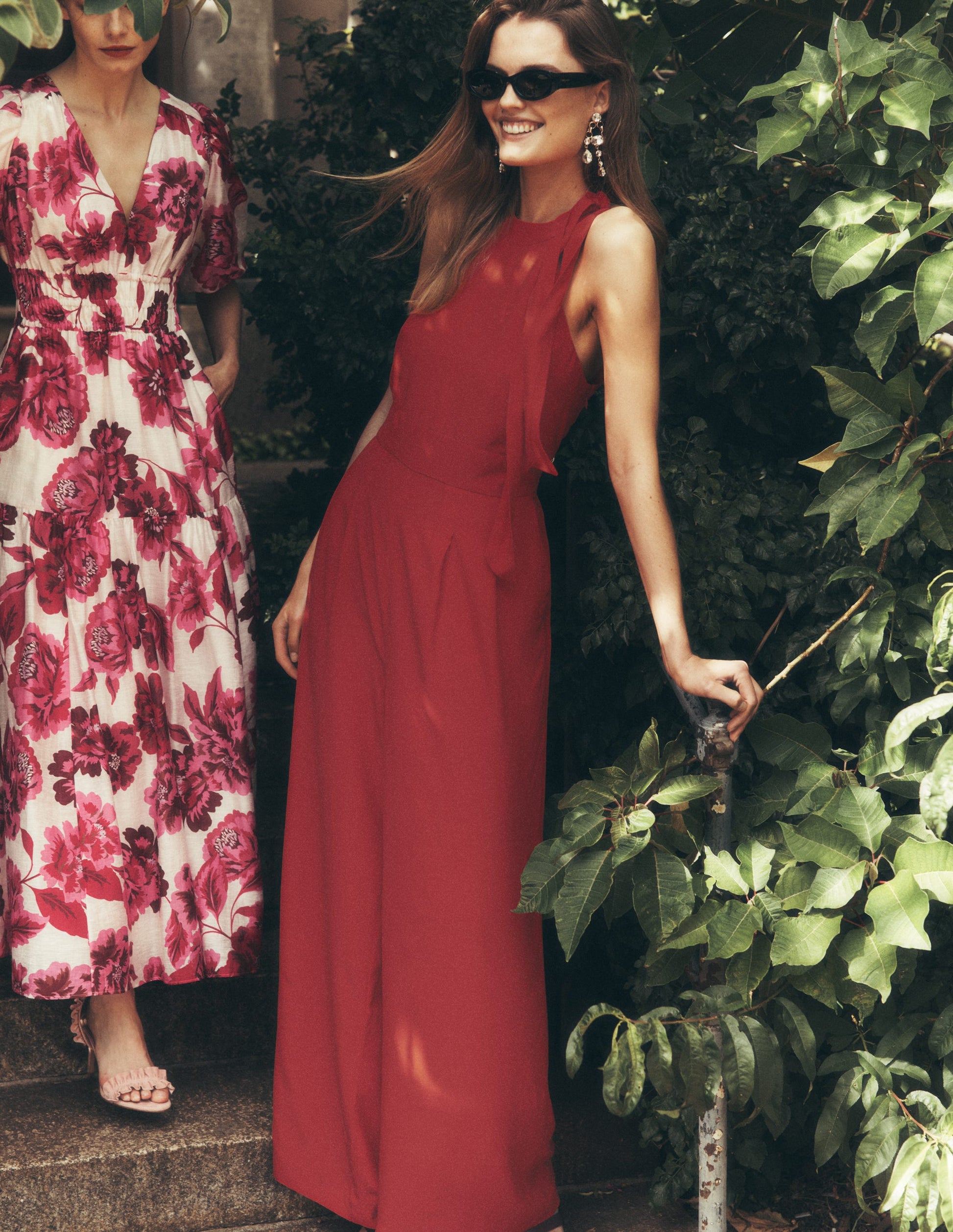 Tie Halter Neck Jumpsuit-Red Pear-6