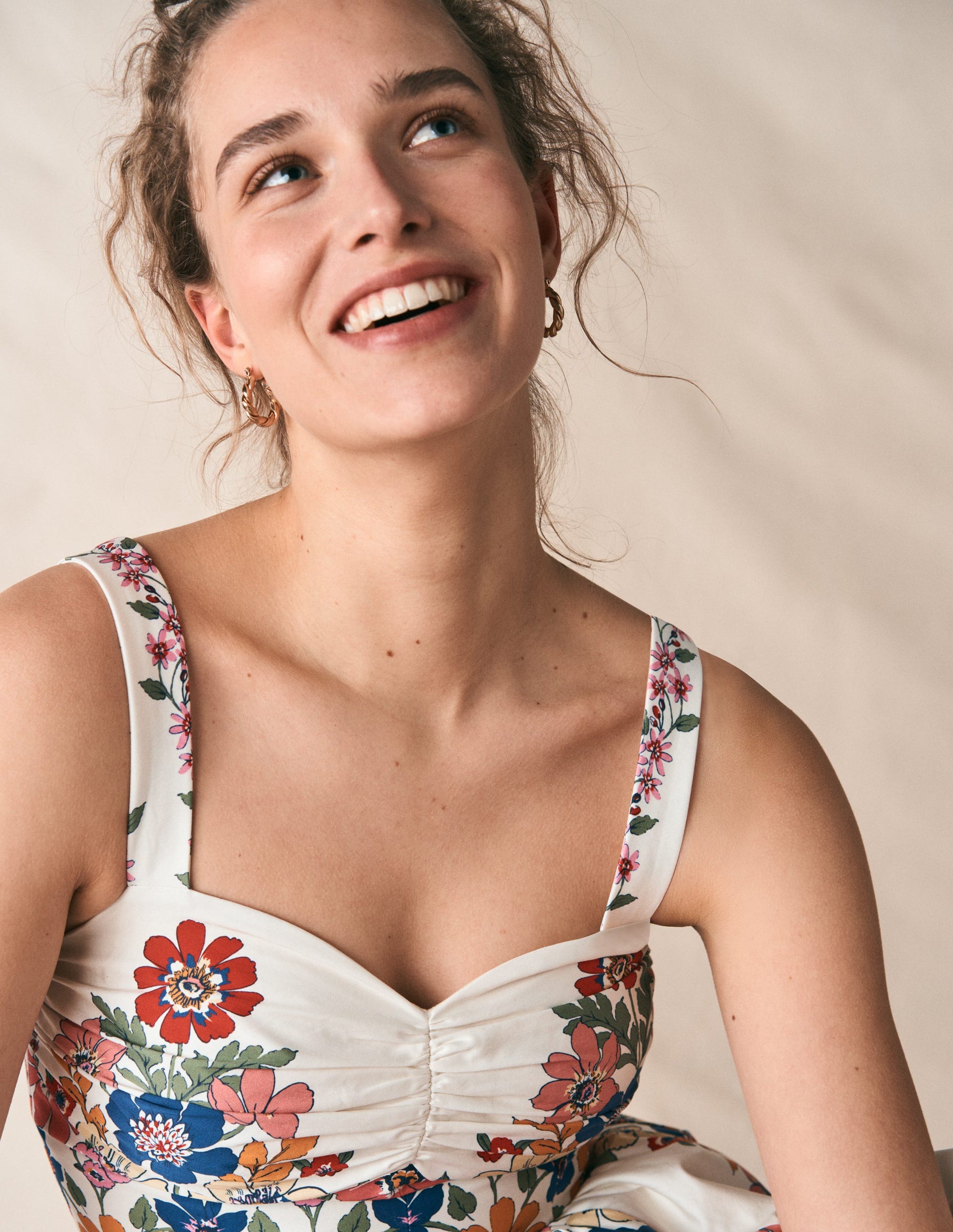Fit and Flare Midi Dress-Multi Meadow Flowers Lattice-7