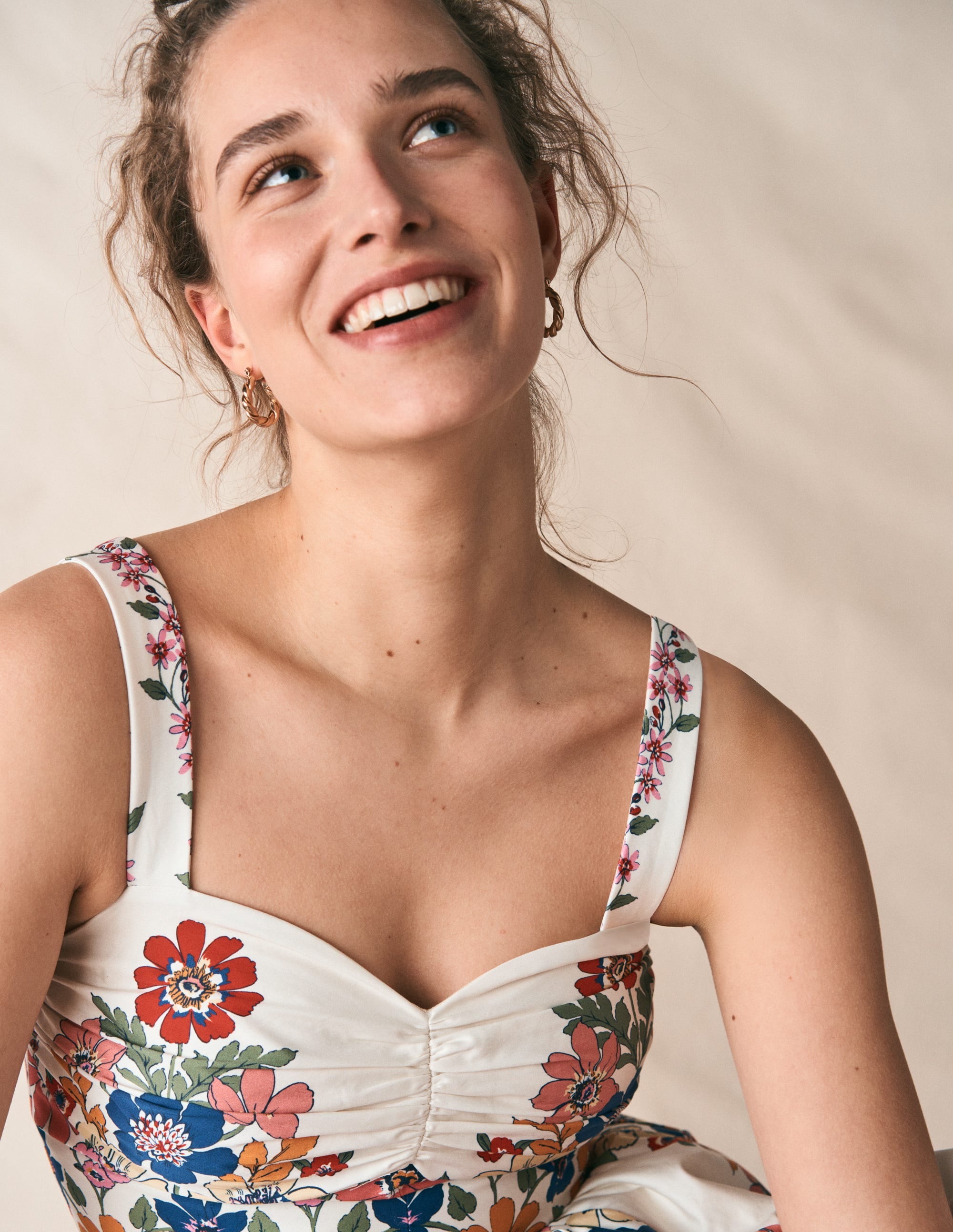 Fit and Flare Midi Dress-Multi Meadow Flowers Lattice - Image 7