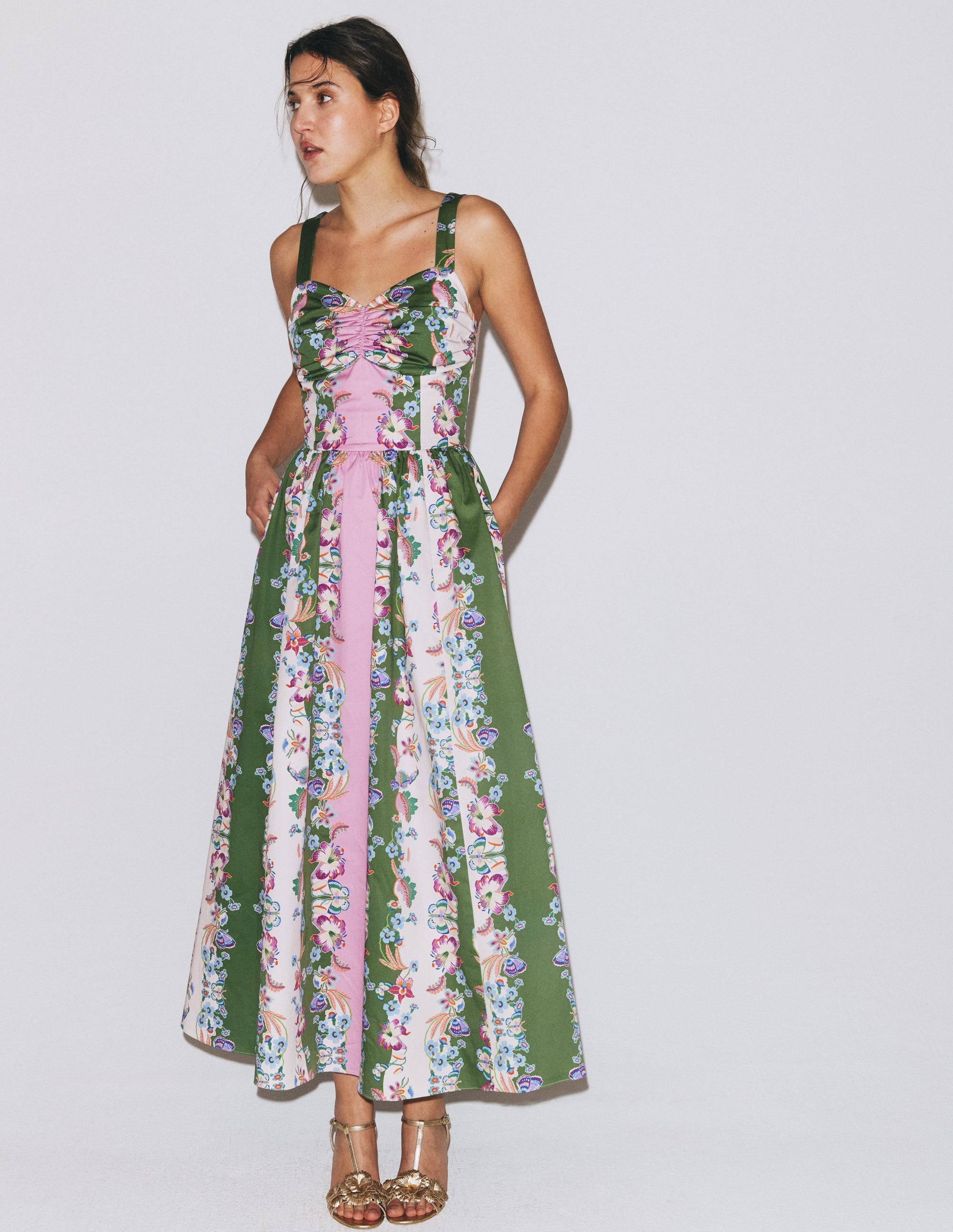 Fit and Flare Midi Dress-Orchid Canopy Stripe - Image 5