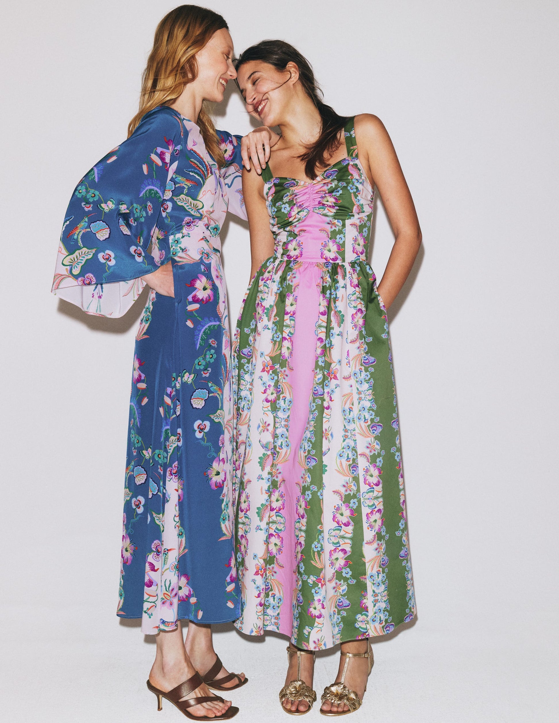 Angel Sleeve Boat Neck Dress-Tourmaline Blue, Orchid Canopy-5