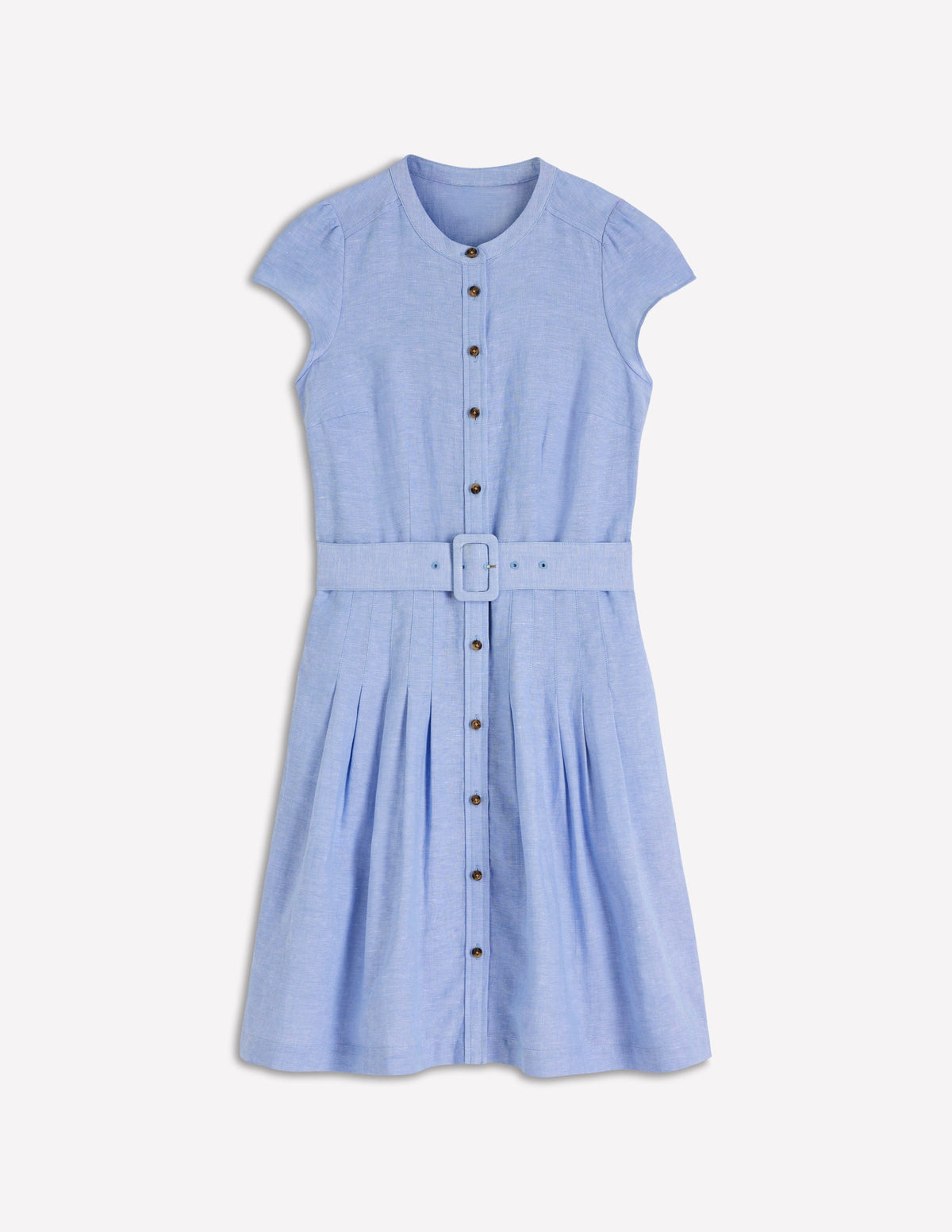 Arabella Short Linen Dress-Chambray - Image 6