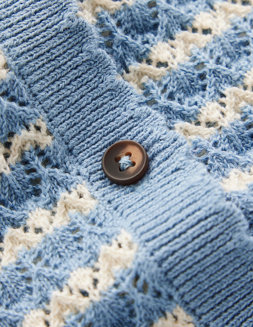 Dot Pointelle Cardigan-Blue Stripe - Image 6
