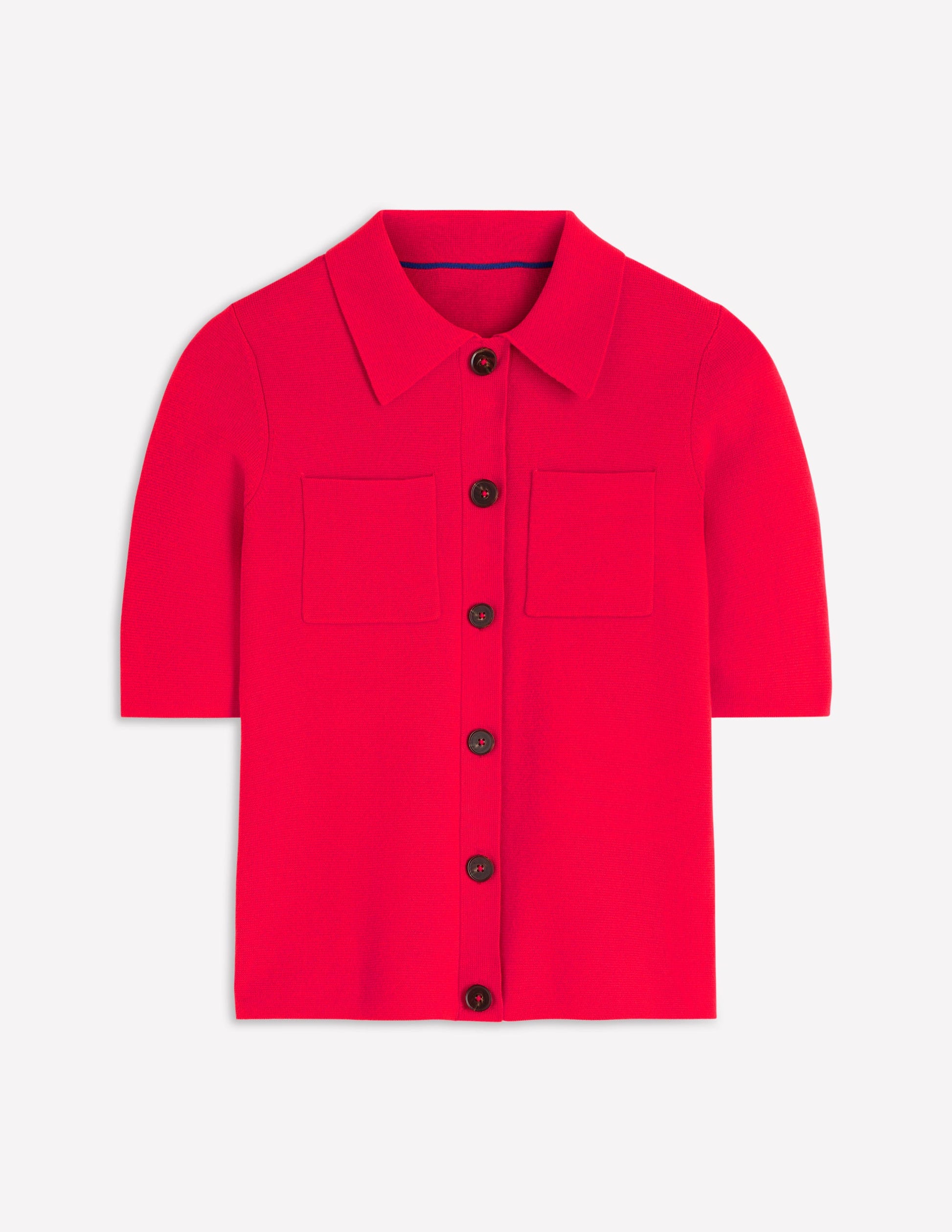 Short Sleeve Knit Shirt-Bright Cherry-8