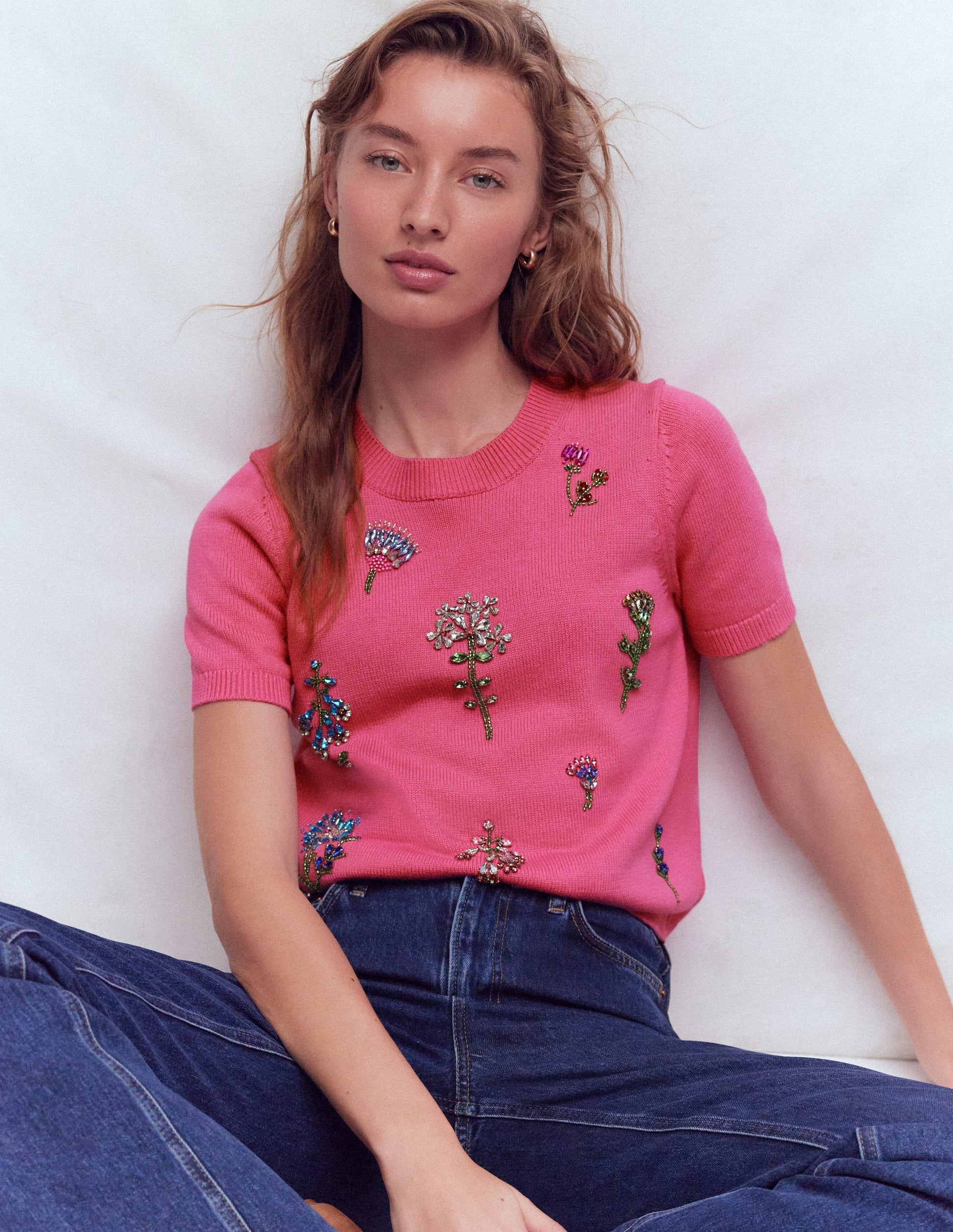Embellished T-Shirt-Pink Punch-1