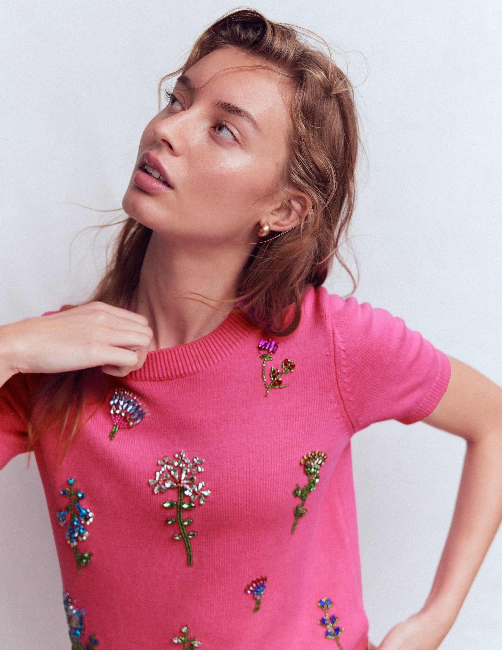 Embellished T-Shirt-Pink Punch-2