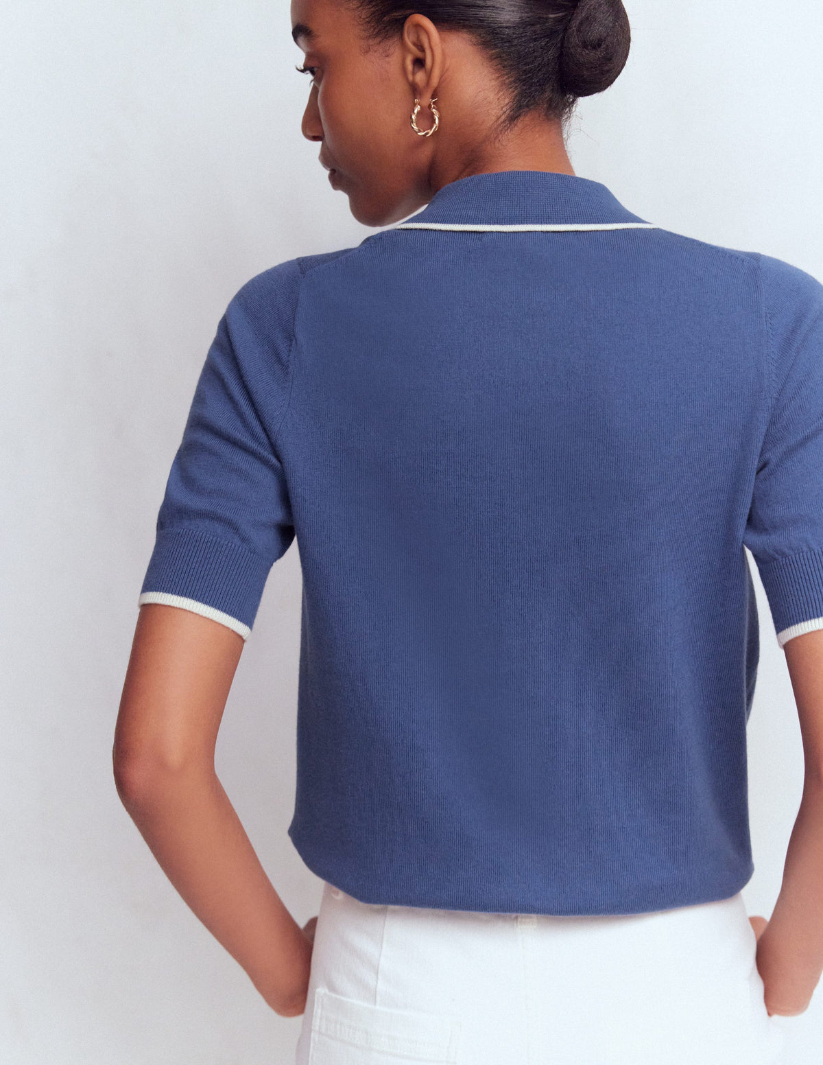 Liz Henley T-Shirt-True Navy - Image 3