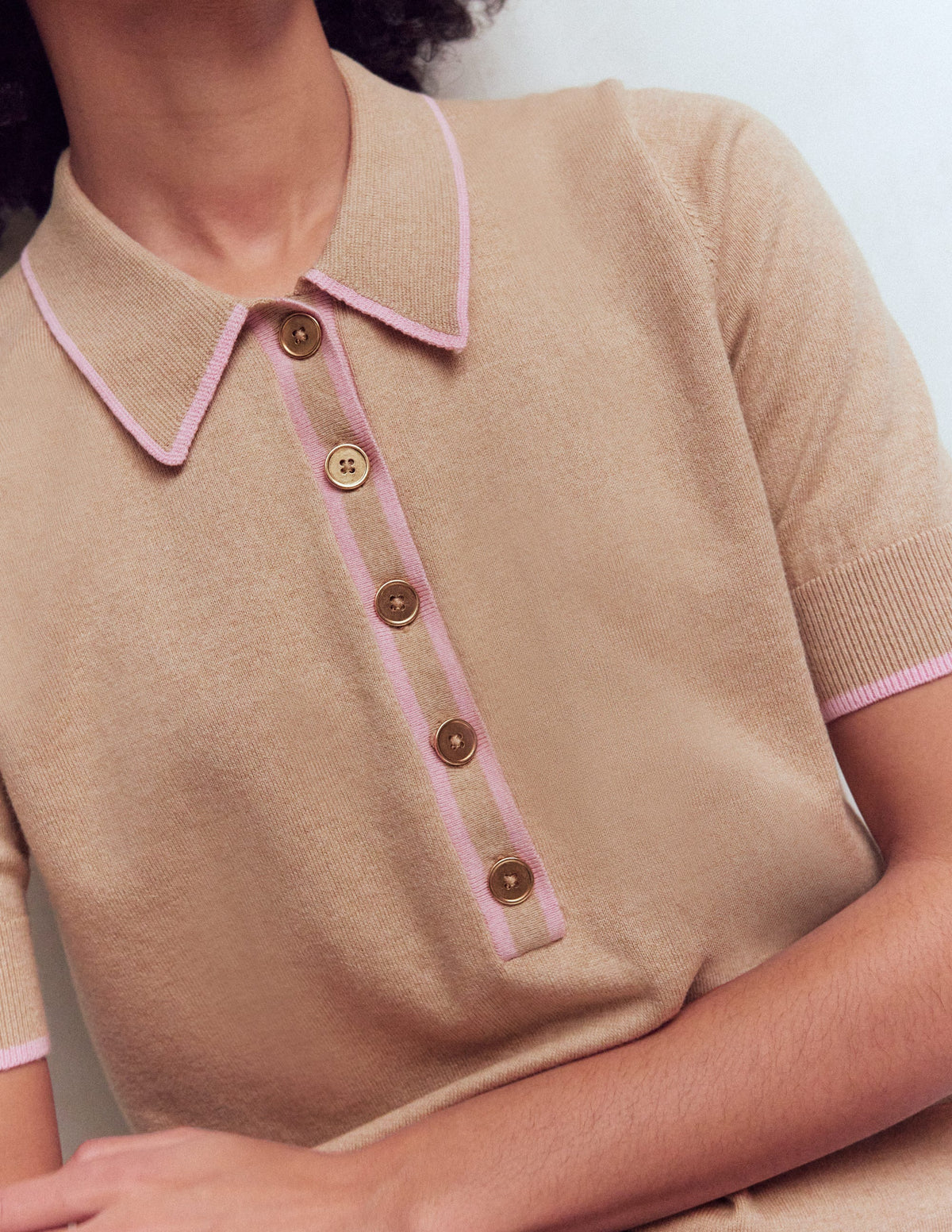 Liz Henley T-Shirt-Chinchilla Melange - Image 2