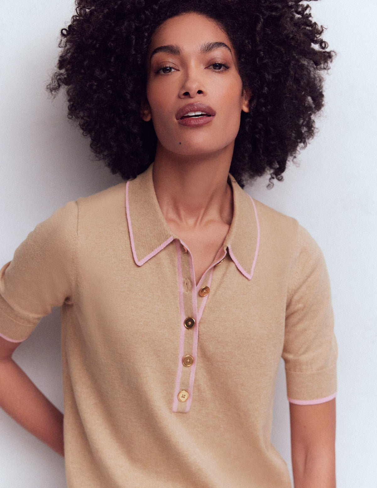 Liz Henley T-Shirt-Chinchilla Melange - Image 5