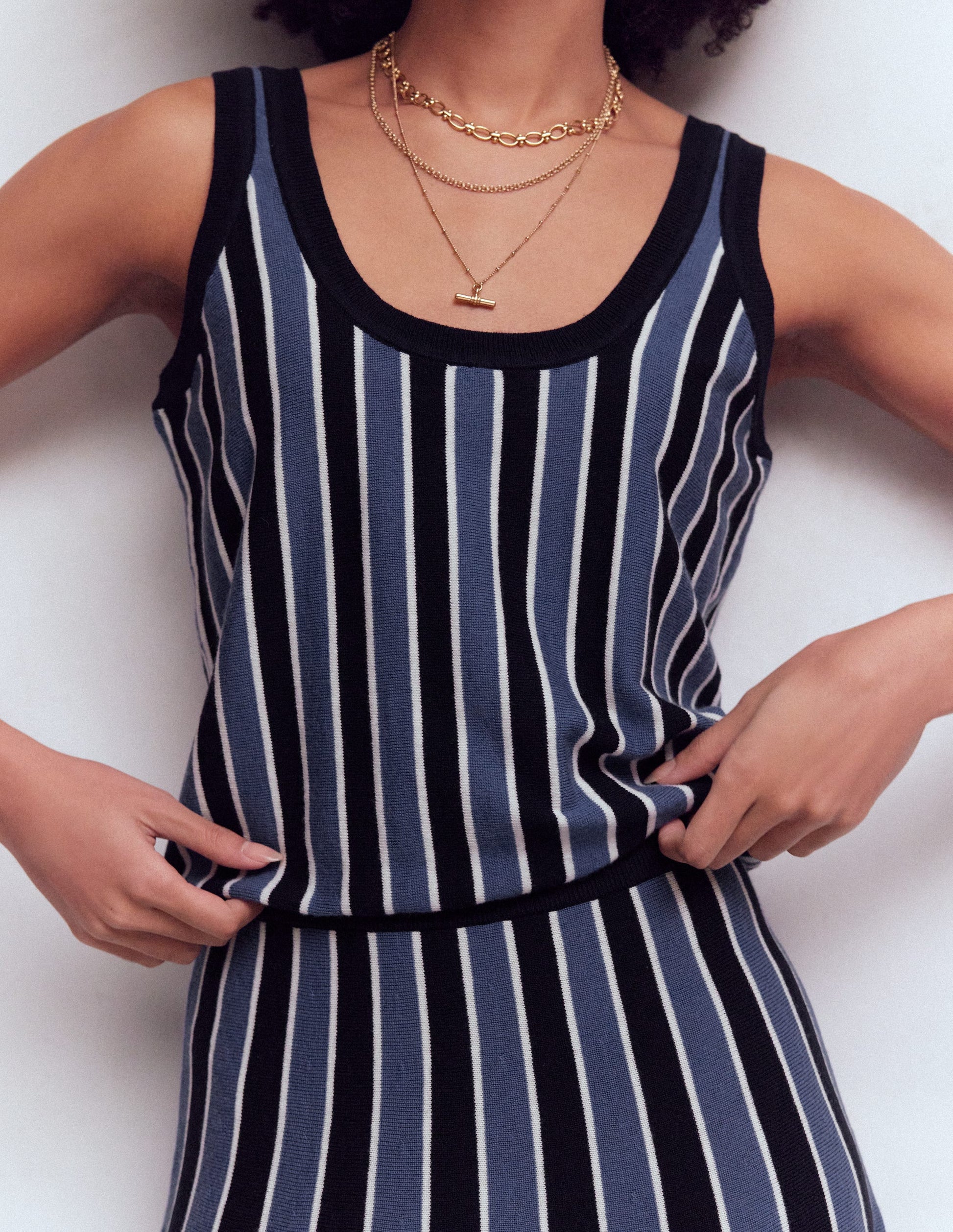 Liz Knitted Tank-True Navy Stripe-2