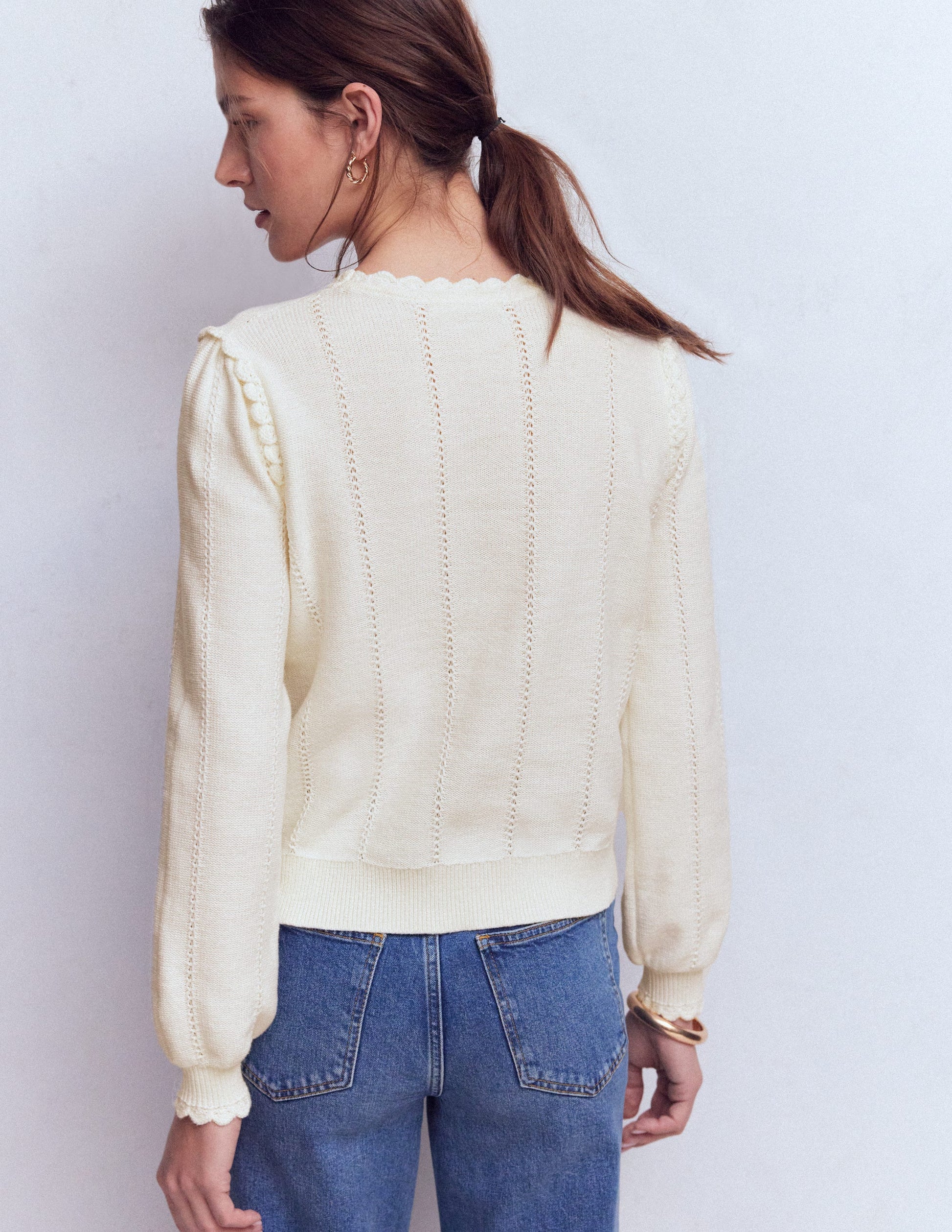 Valeria Crochet Trim Jumper-Warm Ivory , Embroidery-3