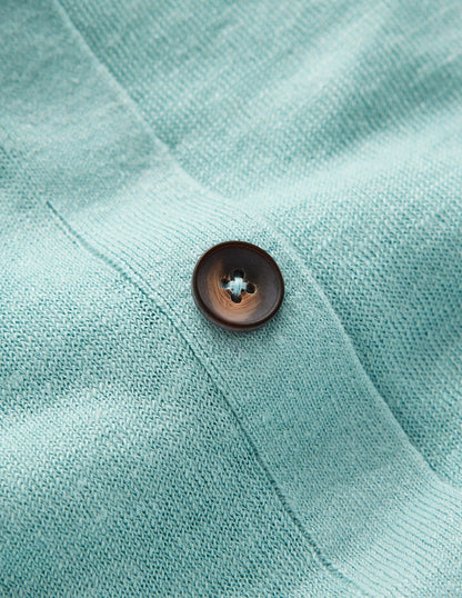 Agnes Linen Button T-Shirt-Seamist Blue-9