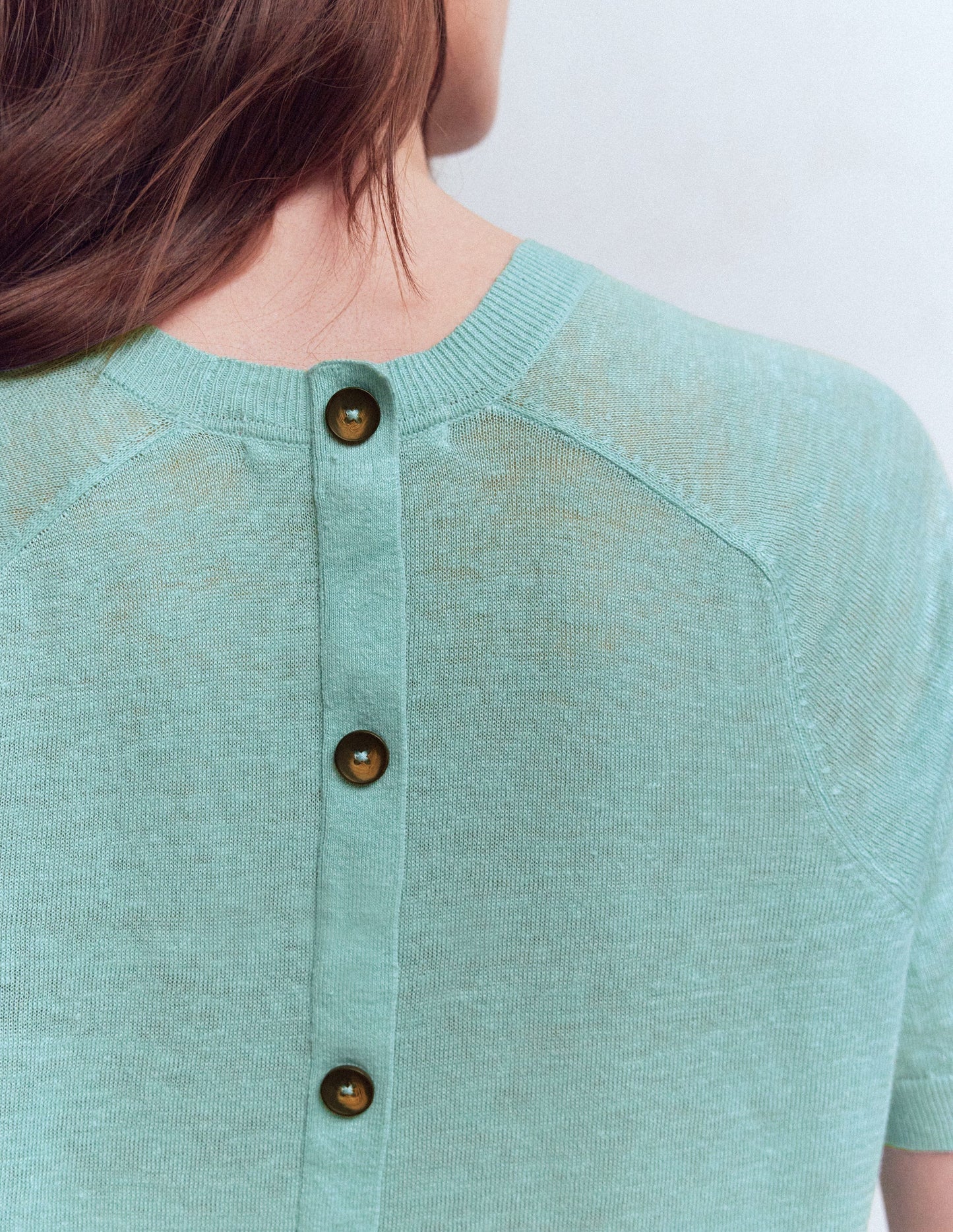Agnes Linen Button T-Shirt-Seamist Blue