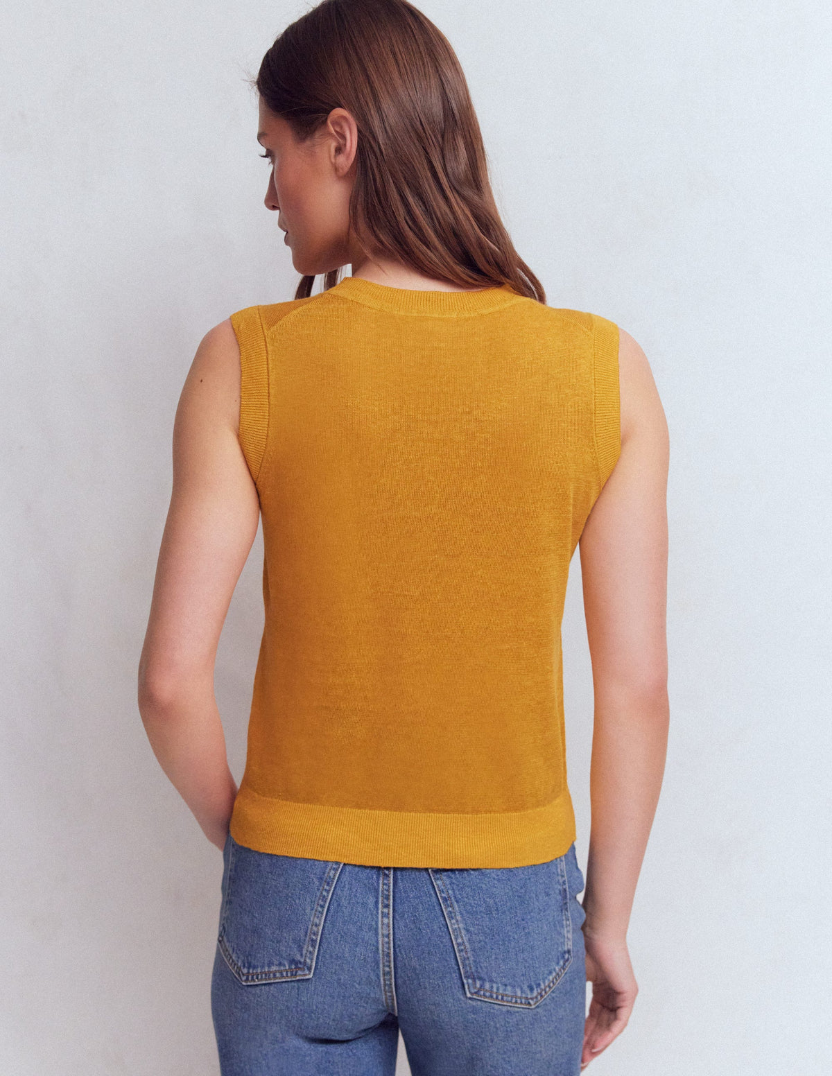 Agnes Linen Tank-Yellow - Image 3